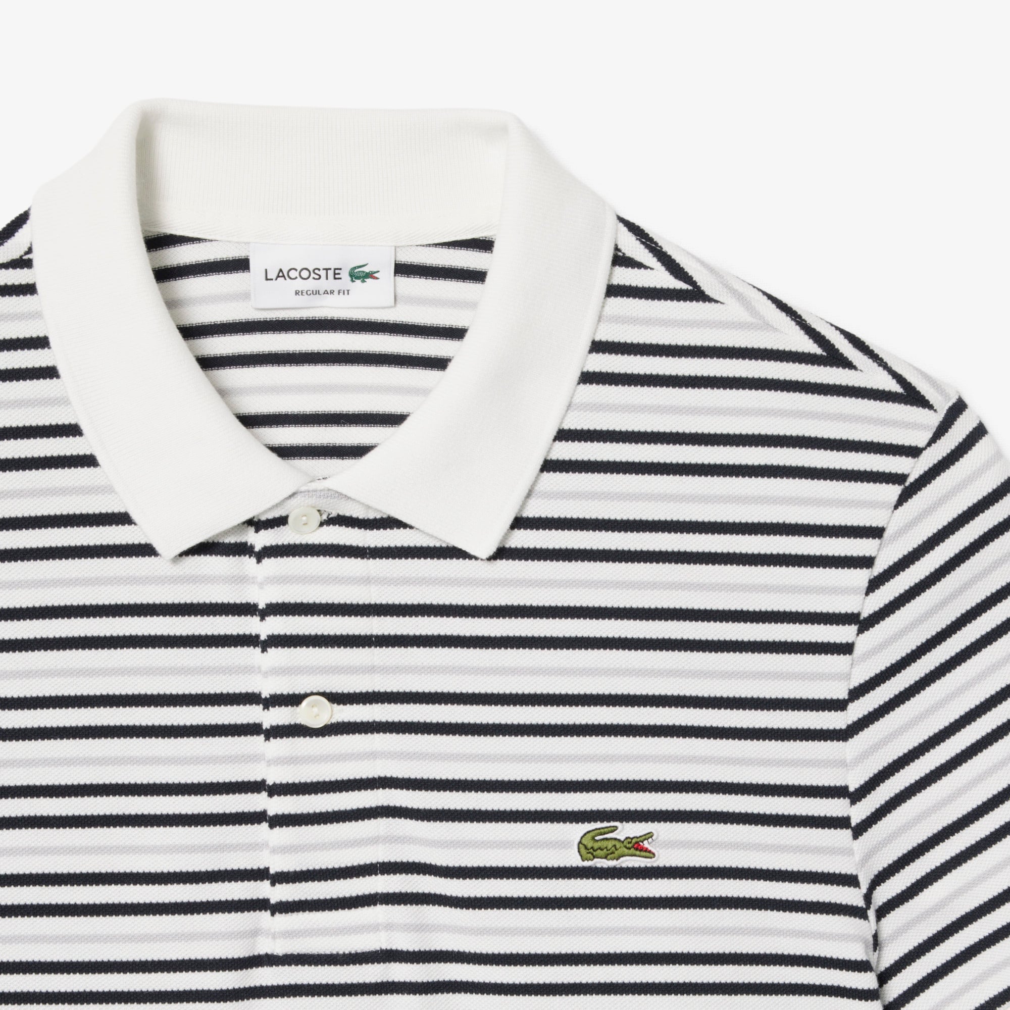 Erkek Classic Fit Çizgili Gri Polo