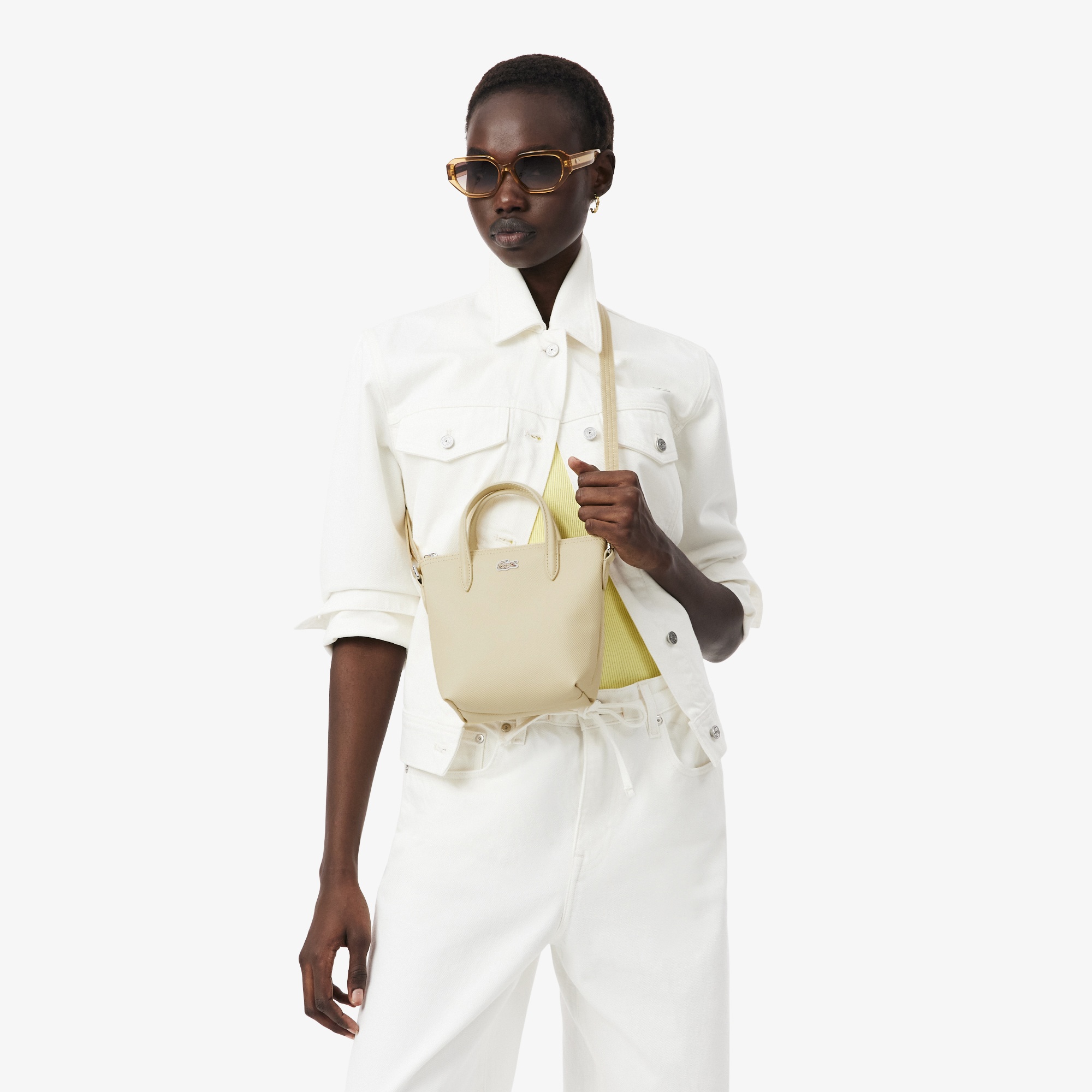 Mini L.12.12 Kadın Bej Postacı Çantası