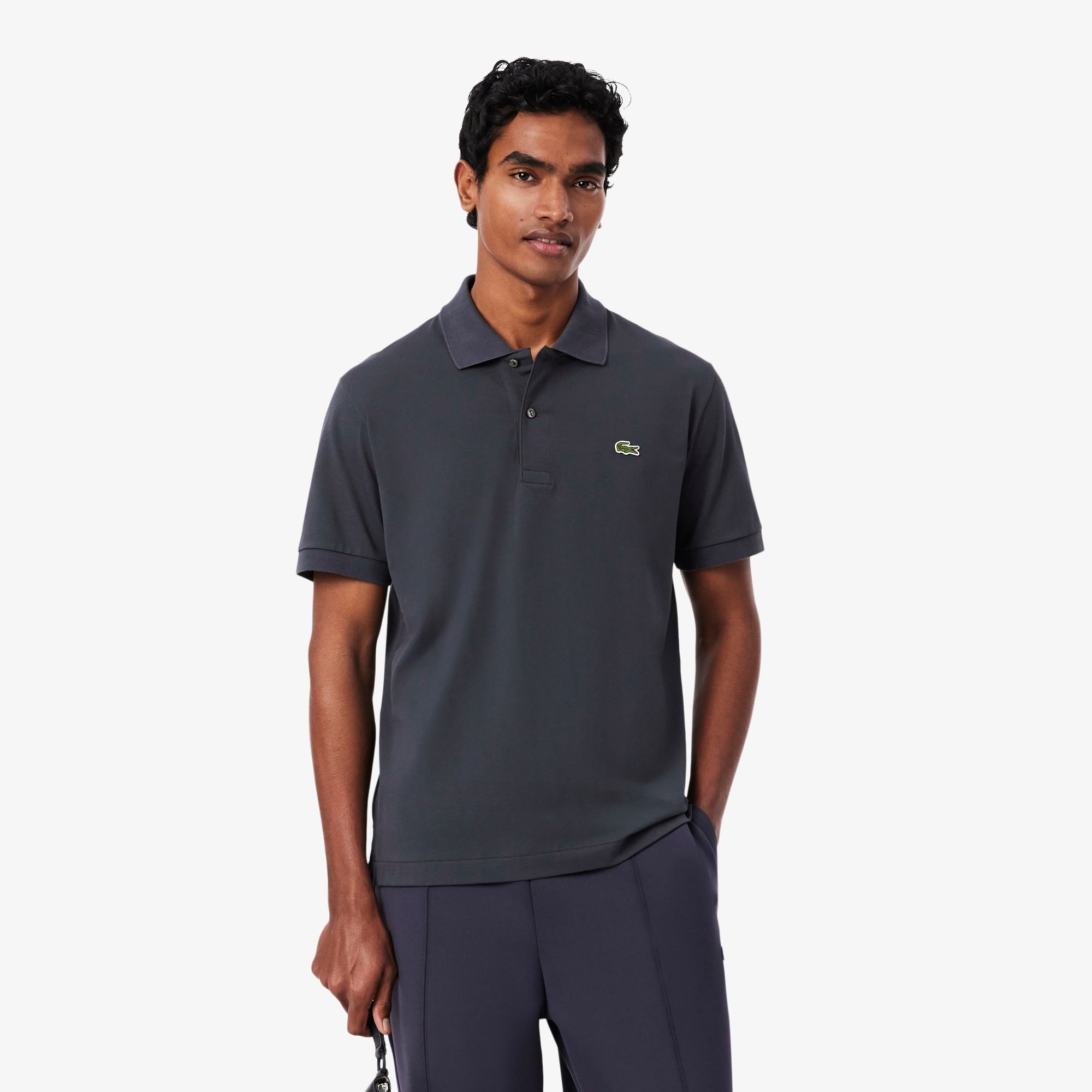 L.12.12 Light Erkek Classic Fit Koyu Gri Polo
