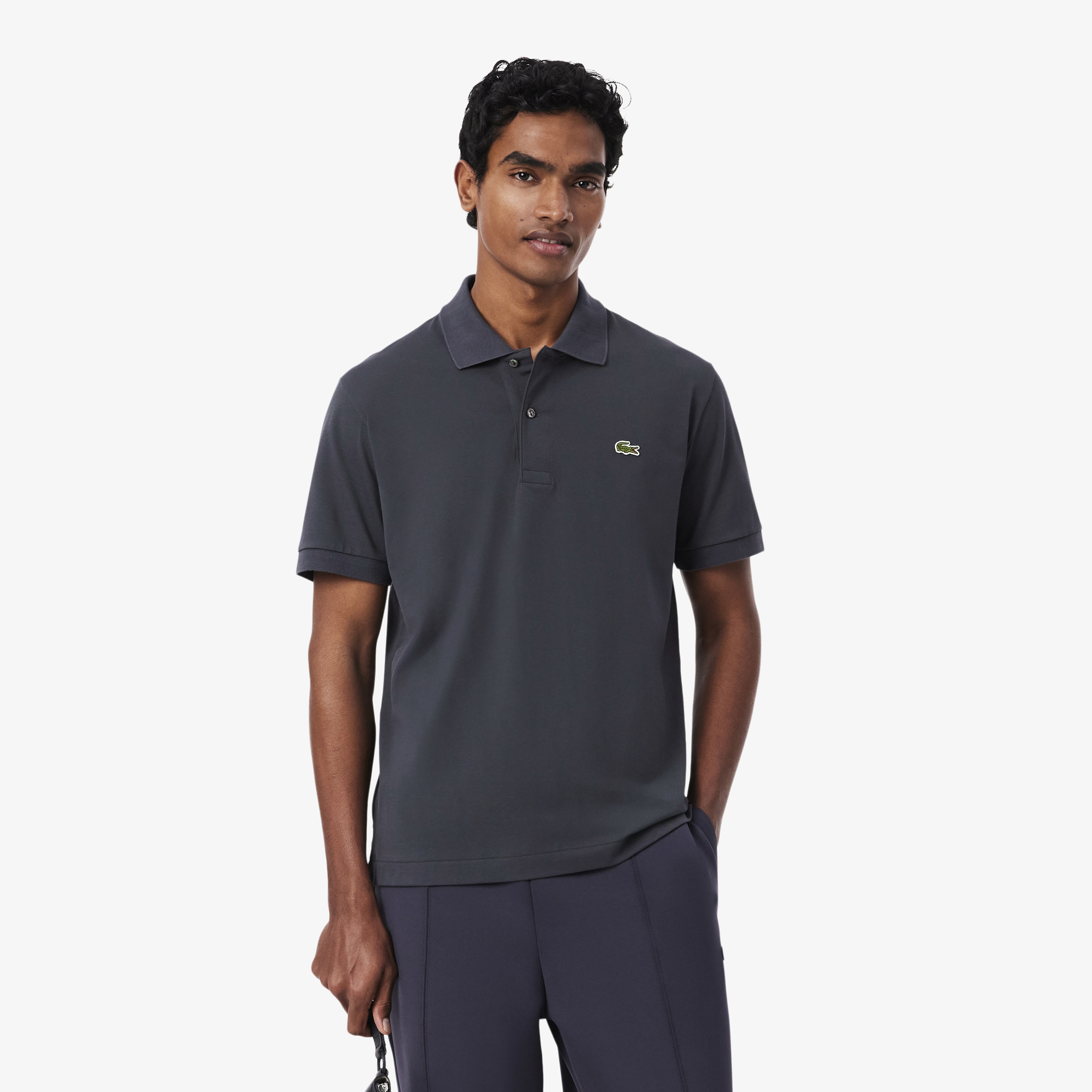 L.12.12 Light Erkek Classic Fit Koyu Gri Polo