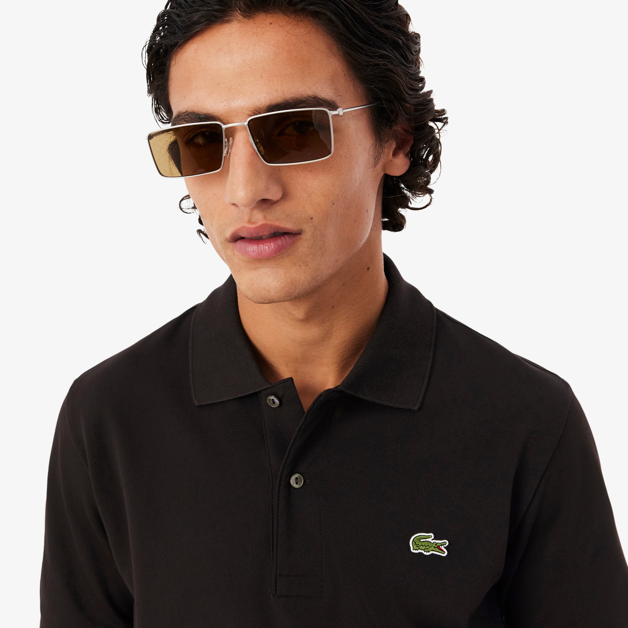Lacoste L.12.12 Light Erkek Classic Fit Koyu Kahverengi Polo görsel 2