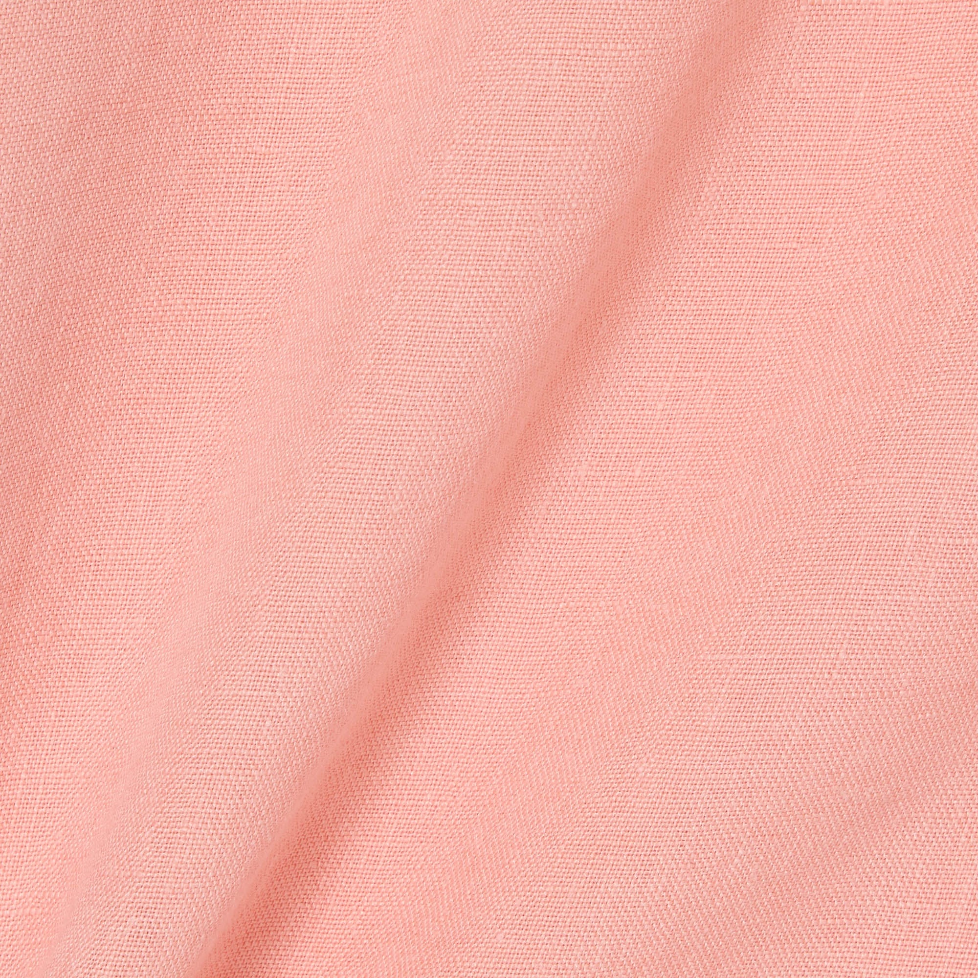 Erkek Regular Fit Kısa Kollu Düğmeli Yaka Keten Pembe Gömlek