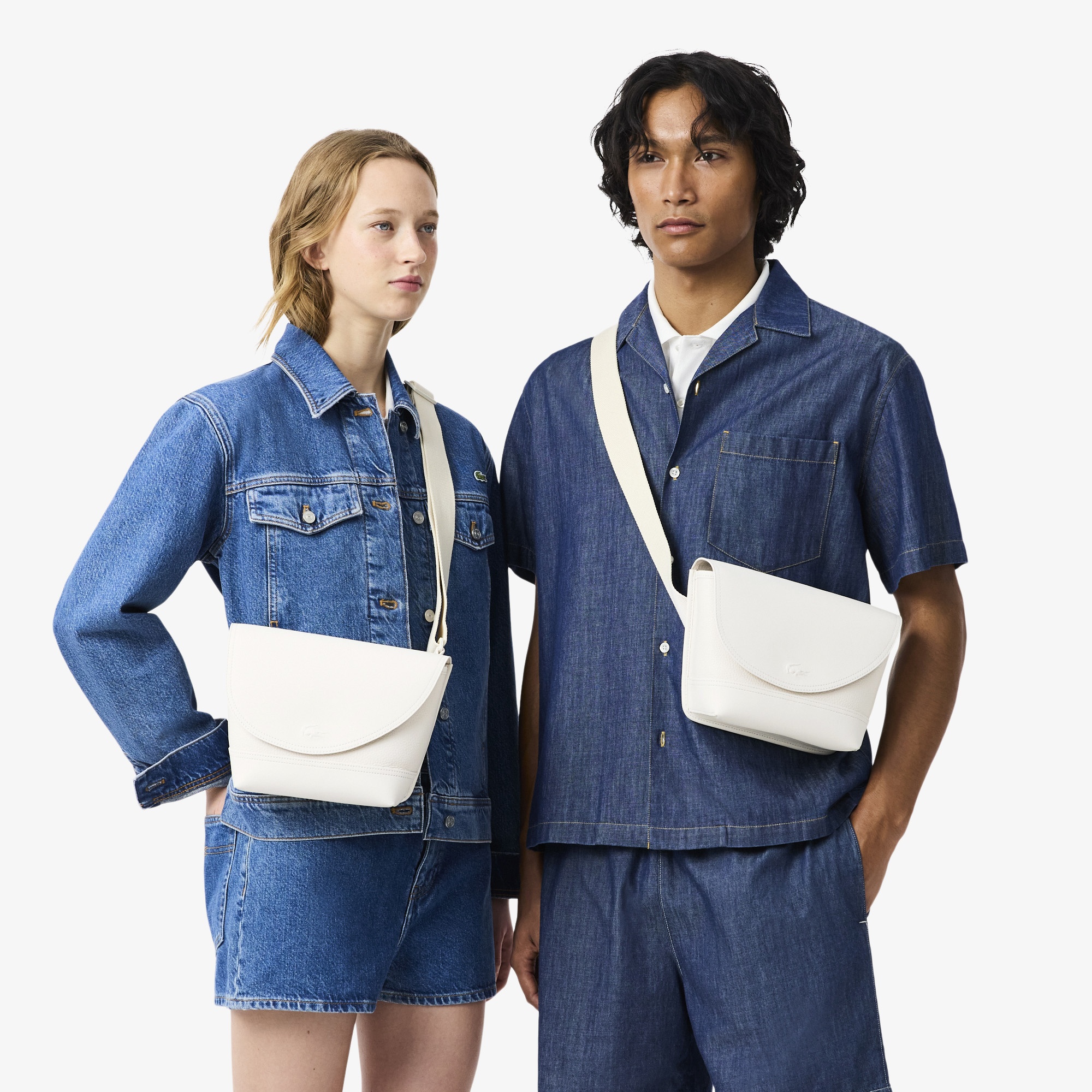 Club Lacoste Unisex Deri Beyaz Postacı Çantası