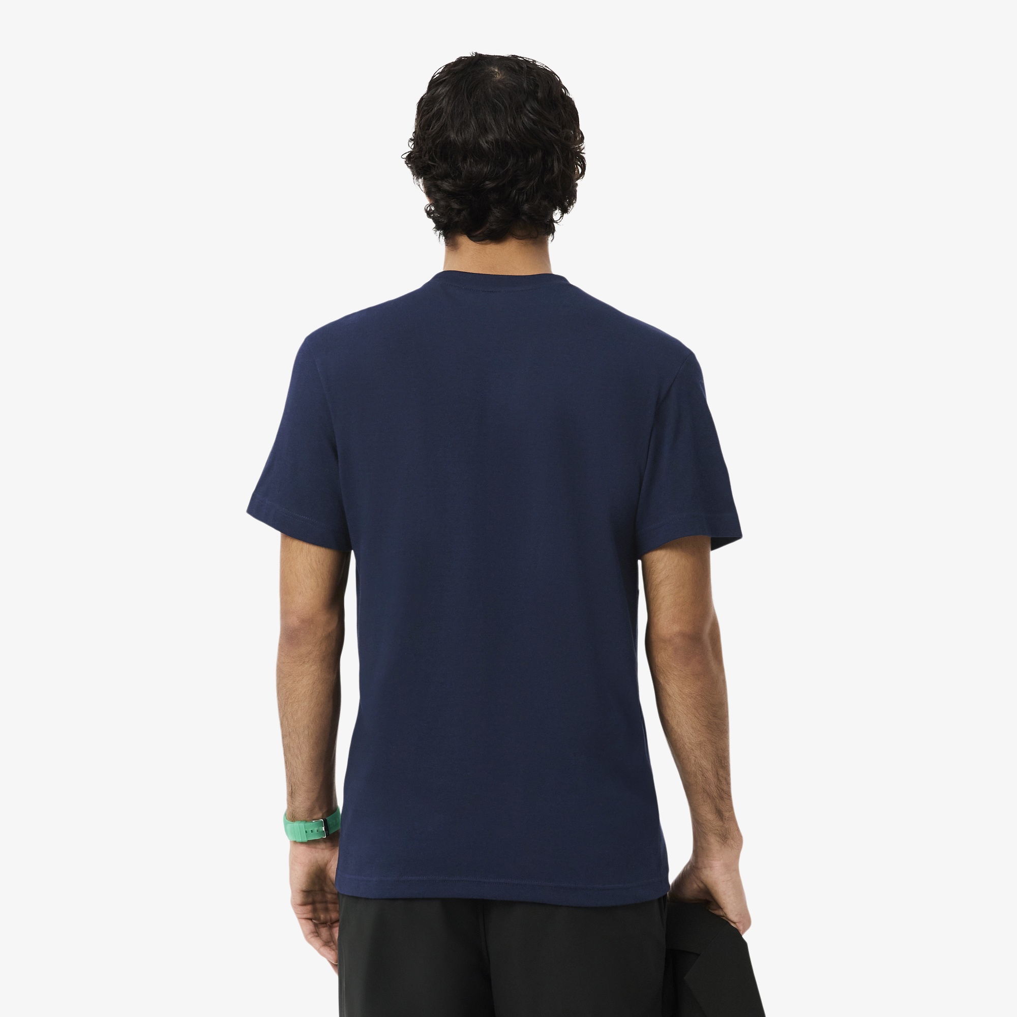 Erkek Regular Fit Bisiklet Yaka Renk Bloklu Lacivert T-Shirt