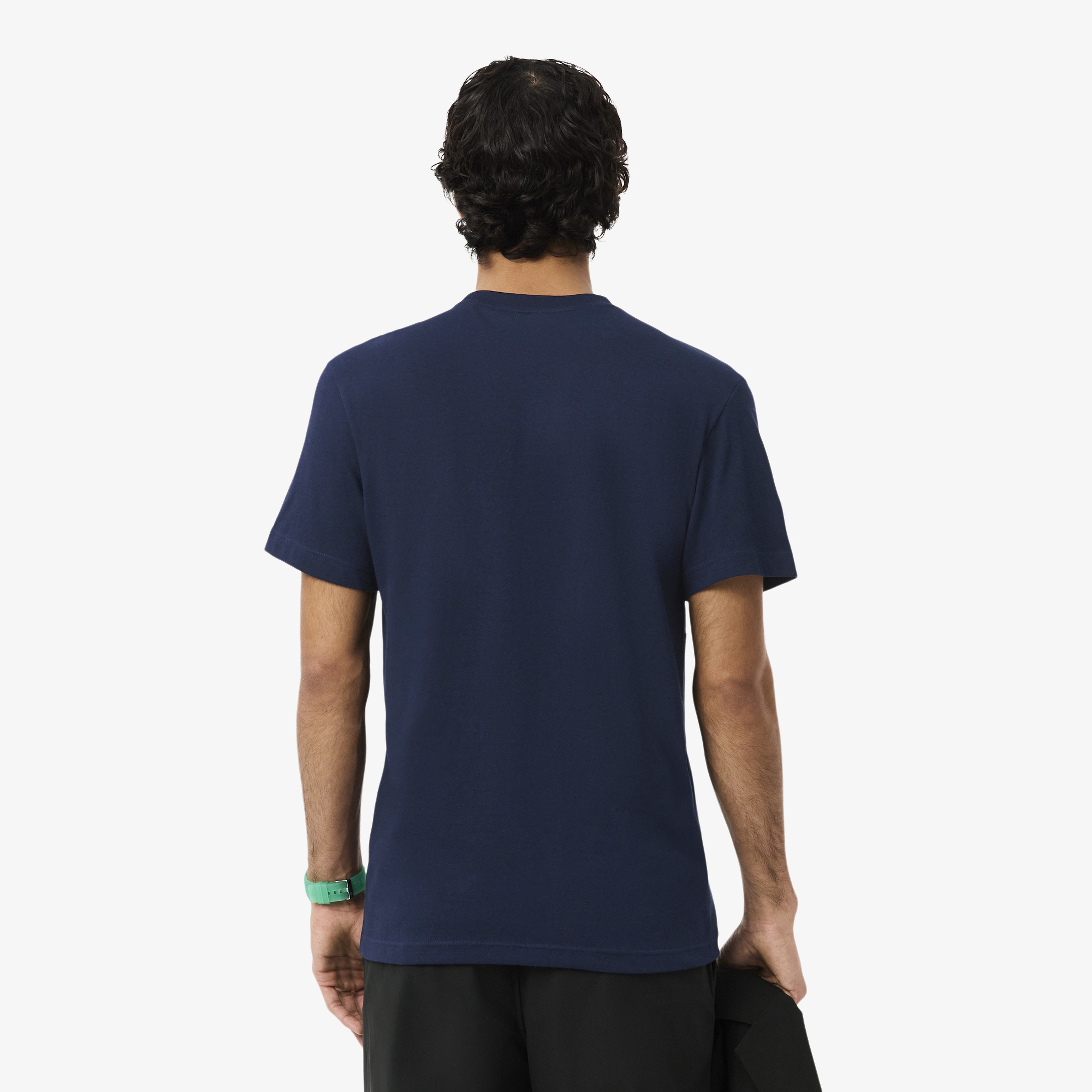 Erkek Regular Fit Bisiklet Yaka Renk Bloklu Lacivert T-Shirt