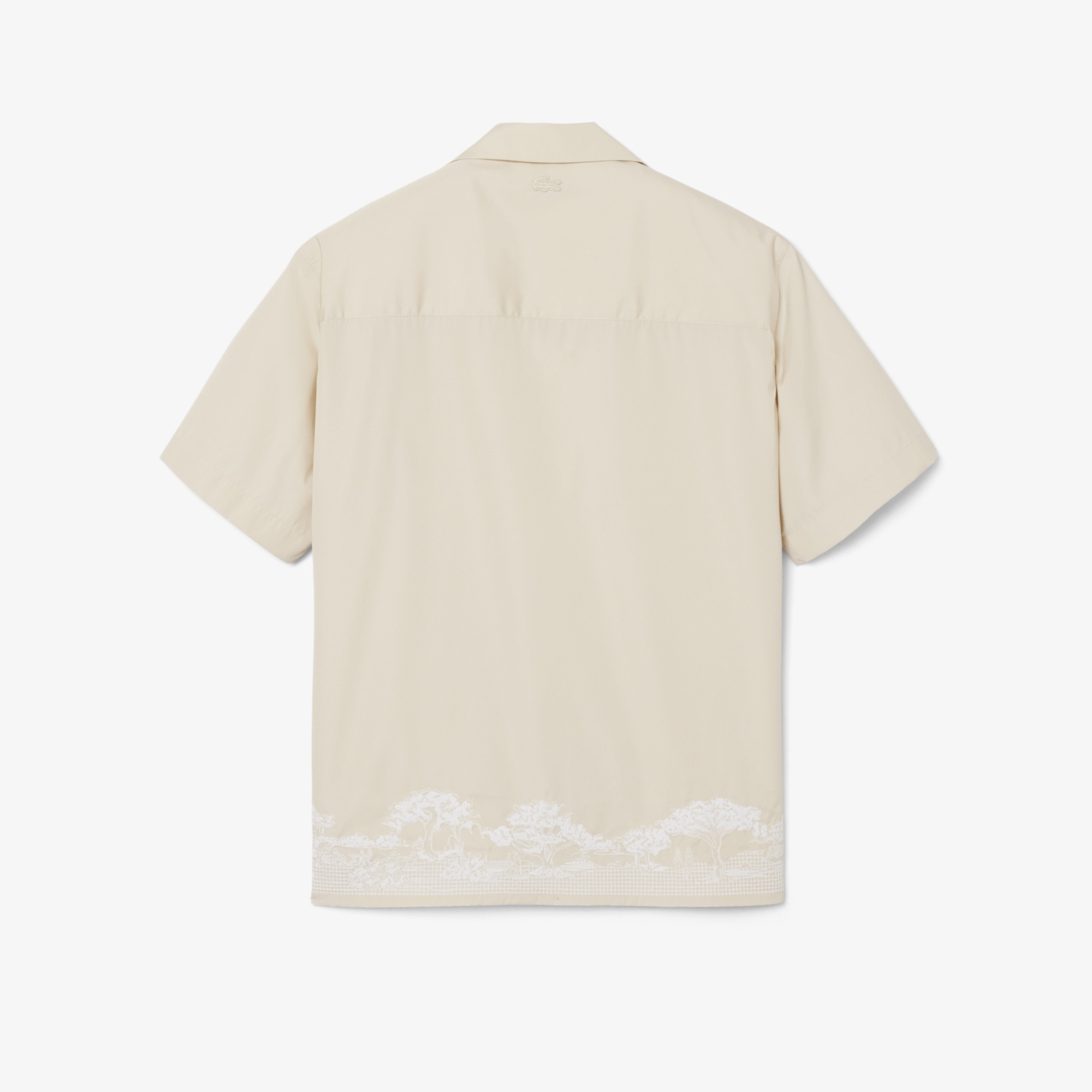 SS26 RUNWAY Unisex Relaxed Fit Kısa Kollu Desenli Bej Gömlek