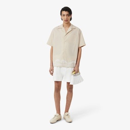 SS26 RUNWAY Unisex Relaxed Fit Kısa Kollu Desenli Bej Gömlek Bej