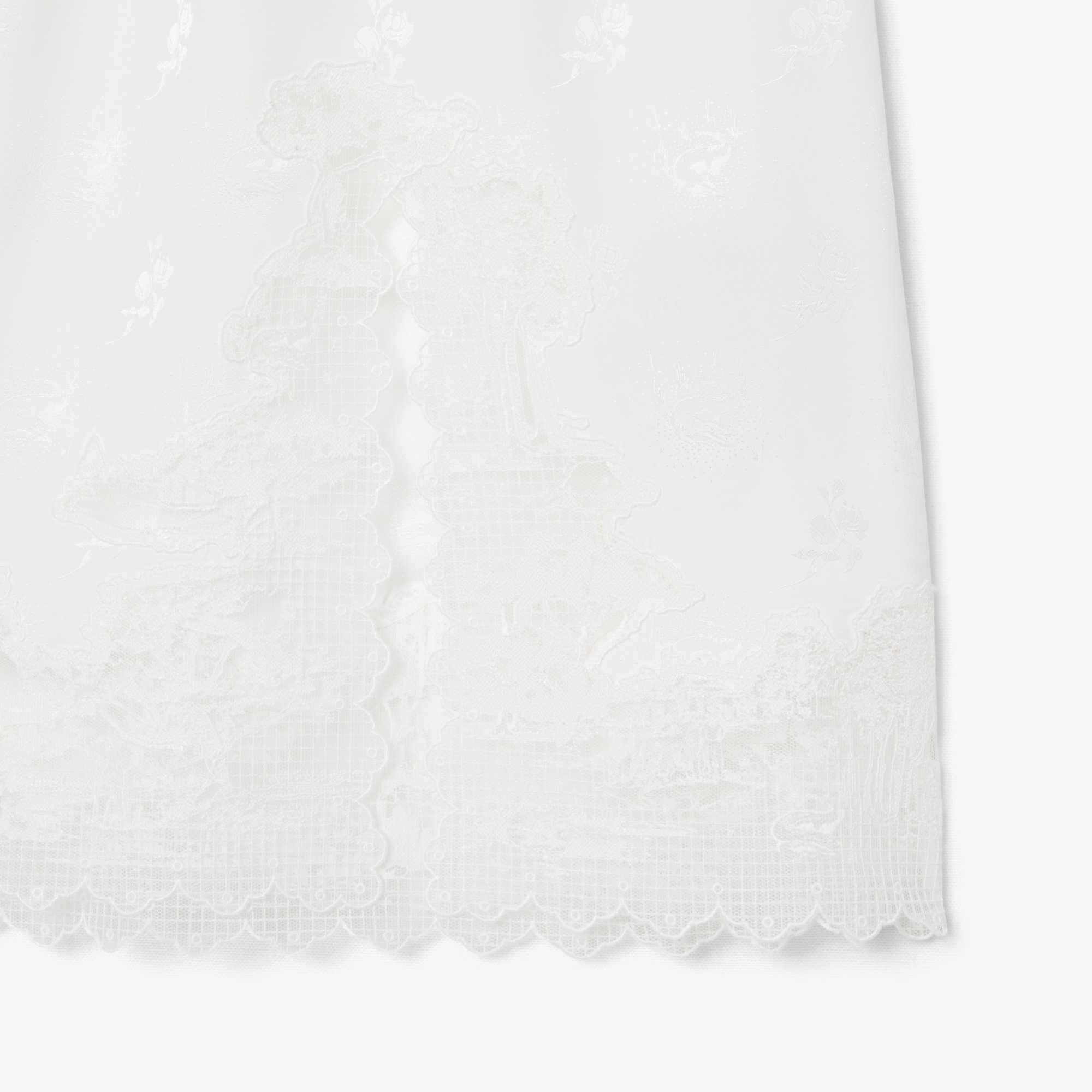 SS26 RUNWAY Kadın Desenli Beyaz Etek