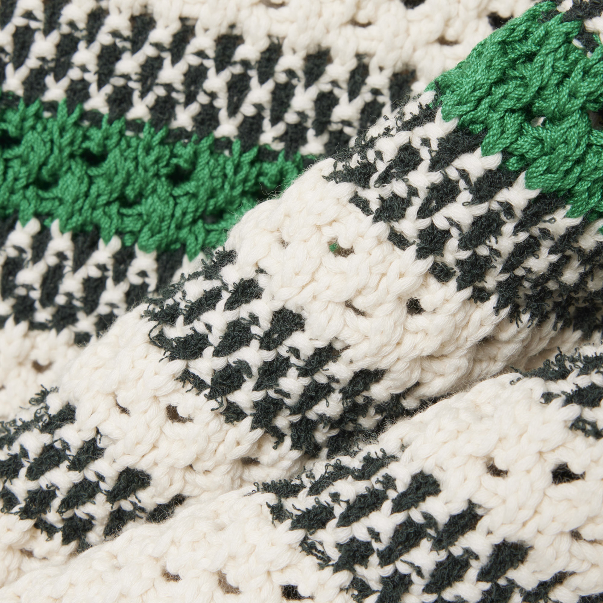 SS26 RUNWAY Unisex Relaxed Fit V Yaka Çizgili Krem Süveter