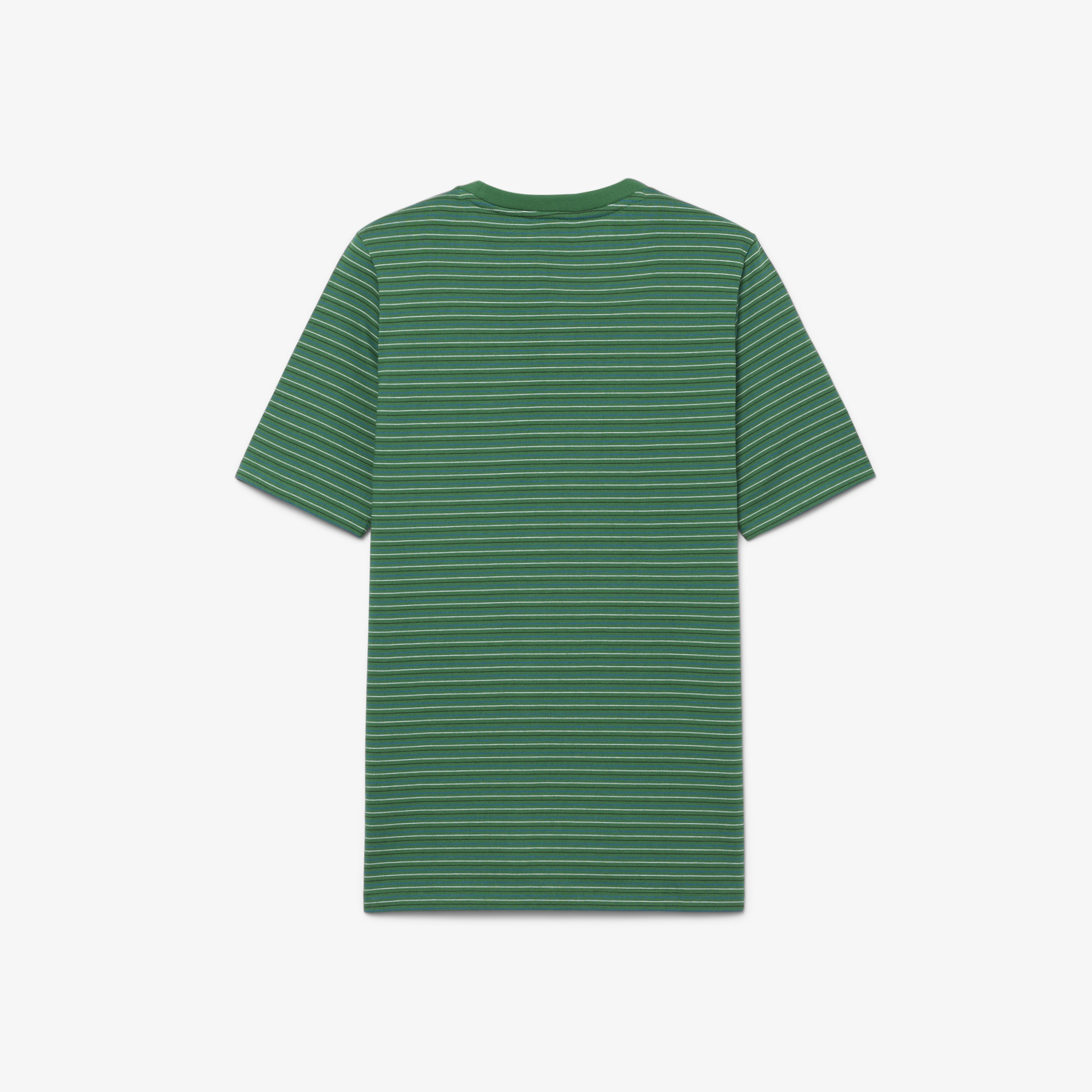 SS26 RUNWAY Erkek Slim Fit Bisiklet Yaka Çizgili Yeşil T-Shirt