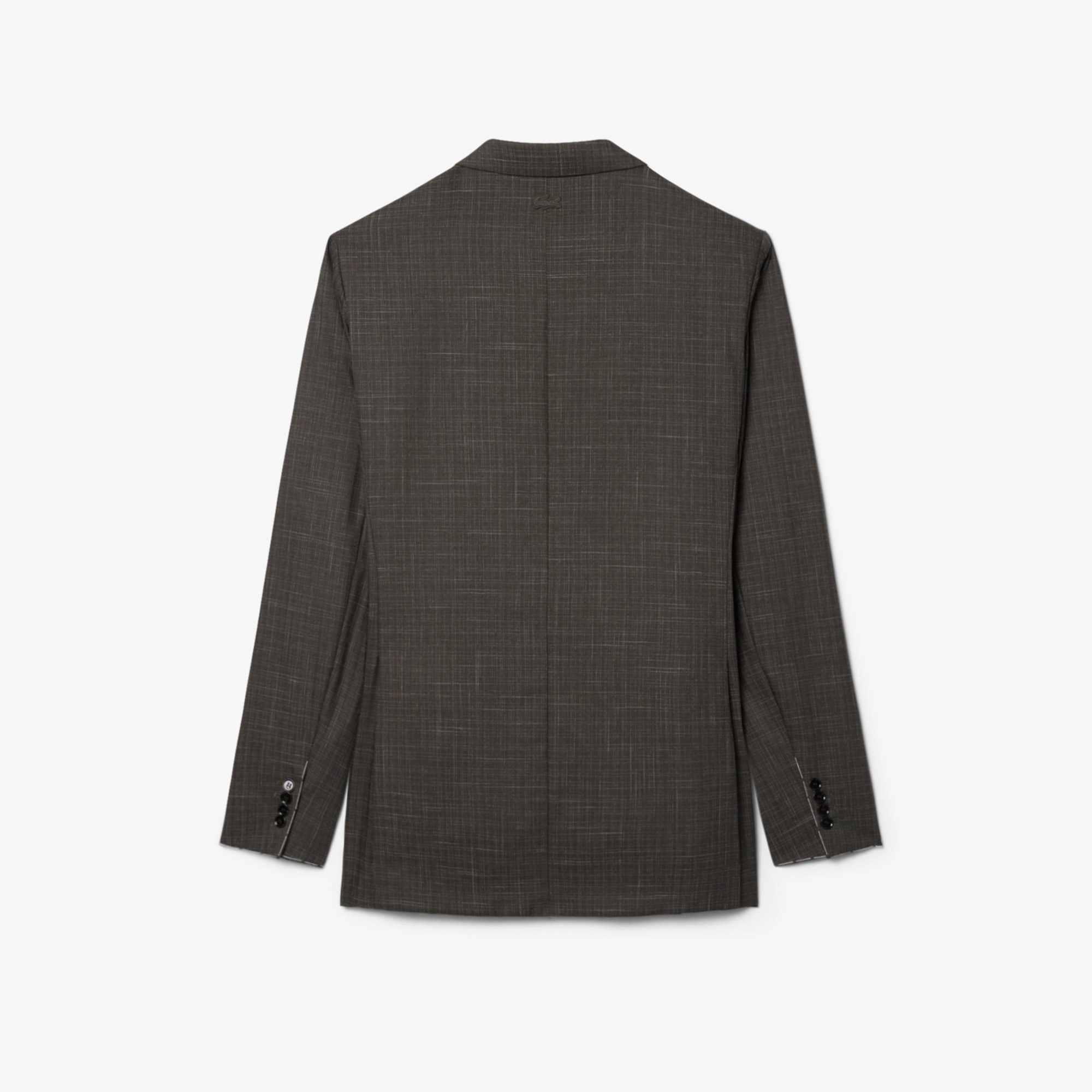 Lacoste SS26 RUNWAY Unisex Yün Kahverengi Blazer görsel 6