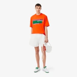 SS26 RUNWAY Unisex Classic Fit Bisiklet Yaka Baskılı Turuncu T-Shirt Turuncu