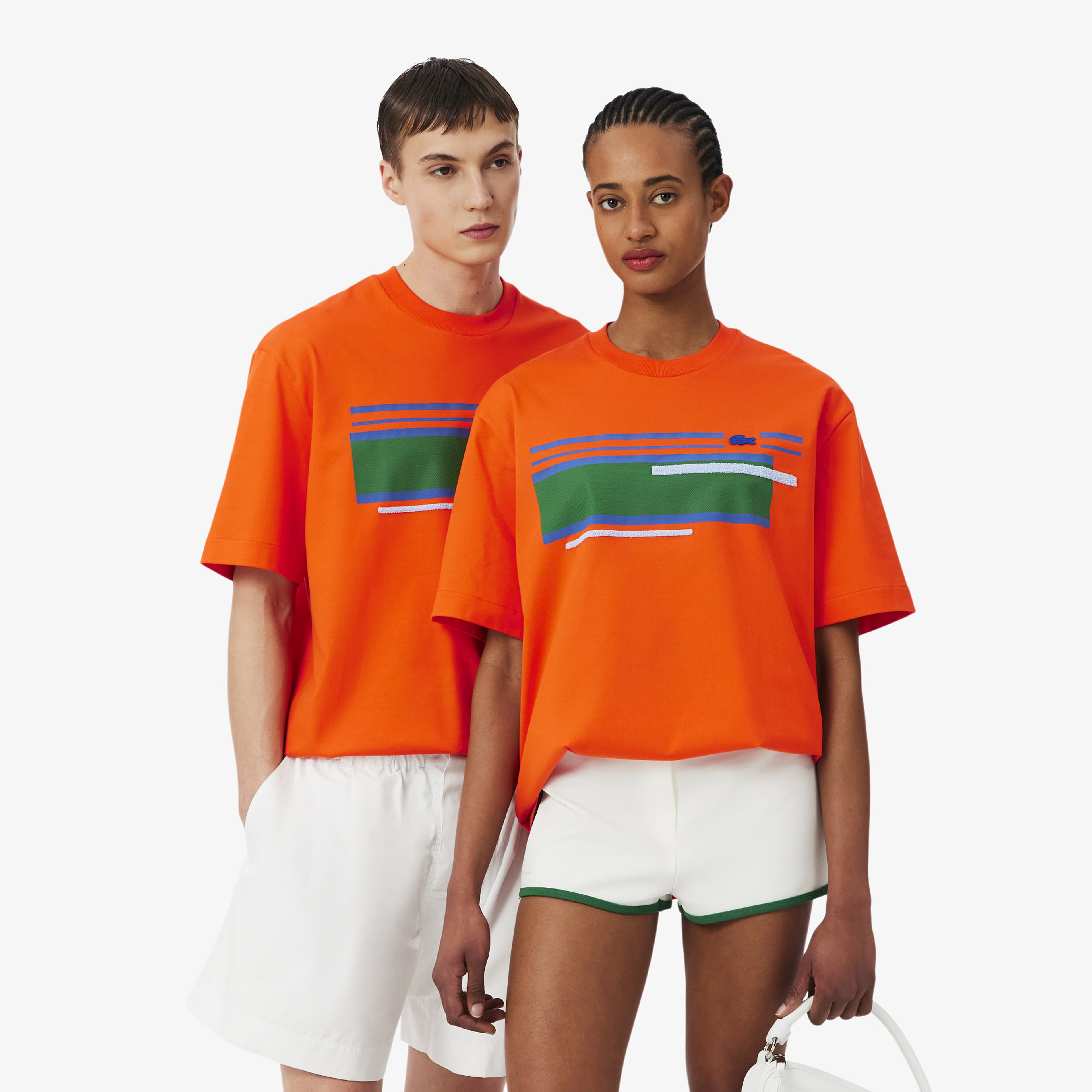 SS26 RUNWAY Unisex Classic Fit Bisiklet Yaka Baskılı Turuncu T-Shirt