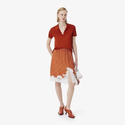 SS26 RUNWAY Kadın Desenli Turuncu Etek Turuncu