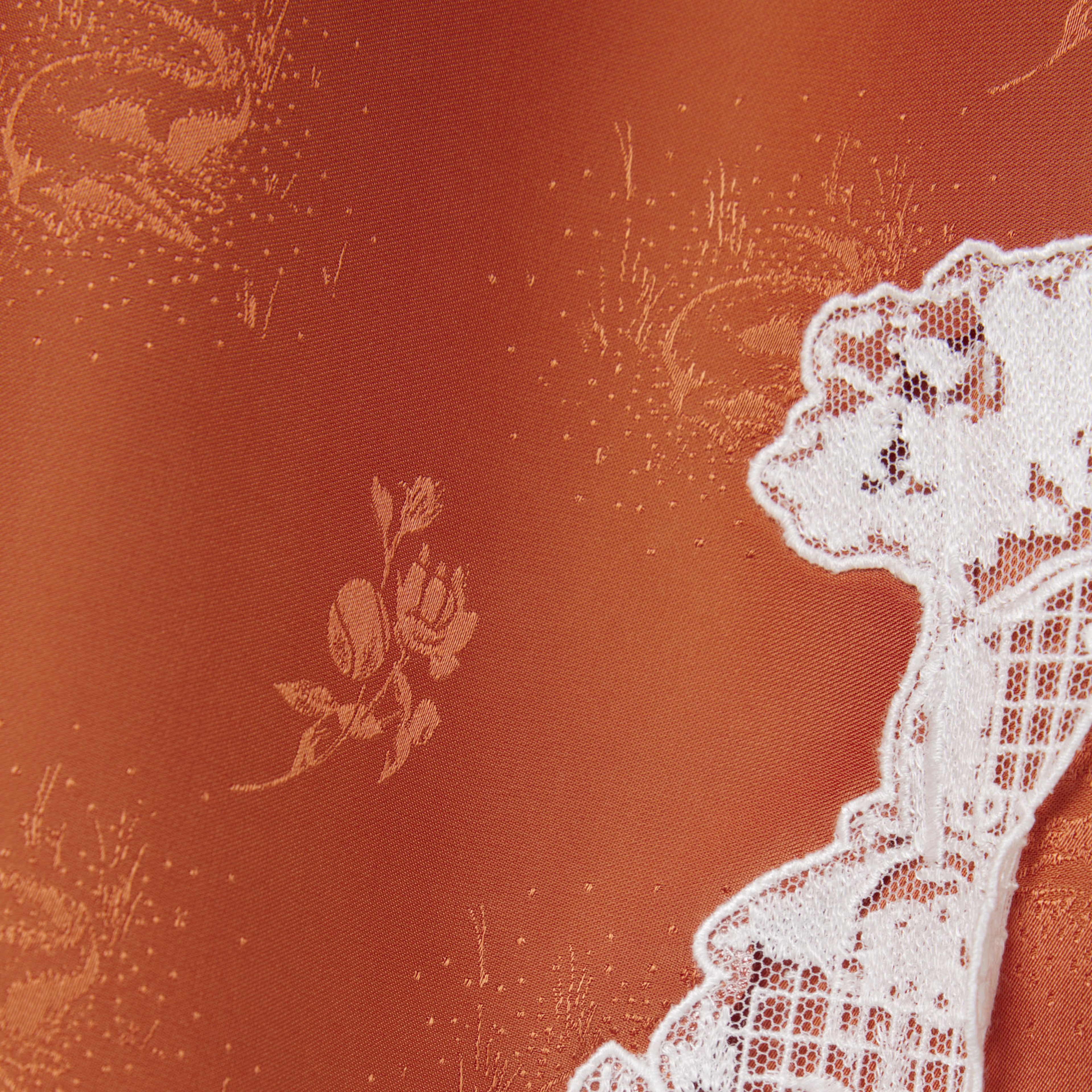 SS26 RUNWAY Kadın Desenli Turuncu Etek