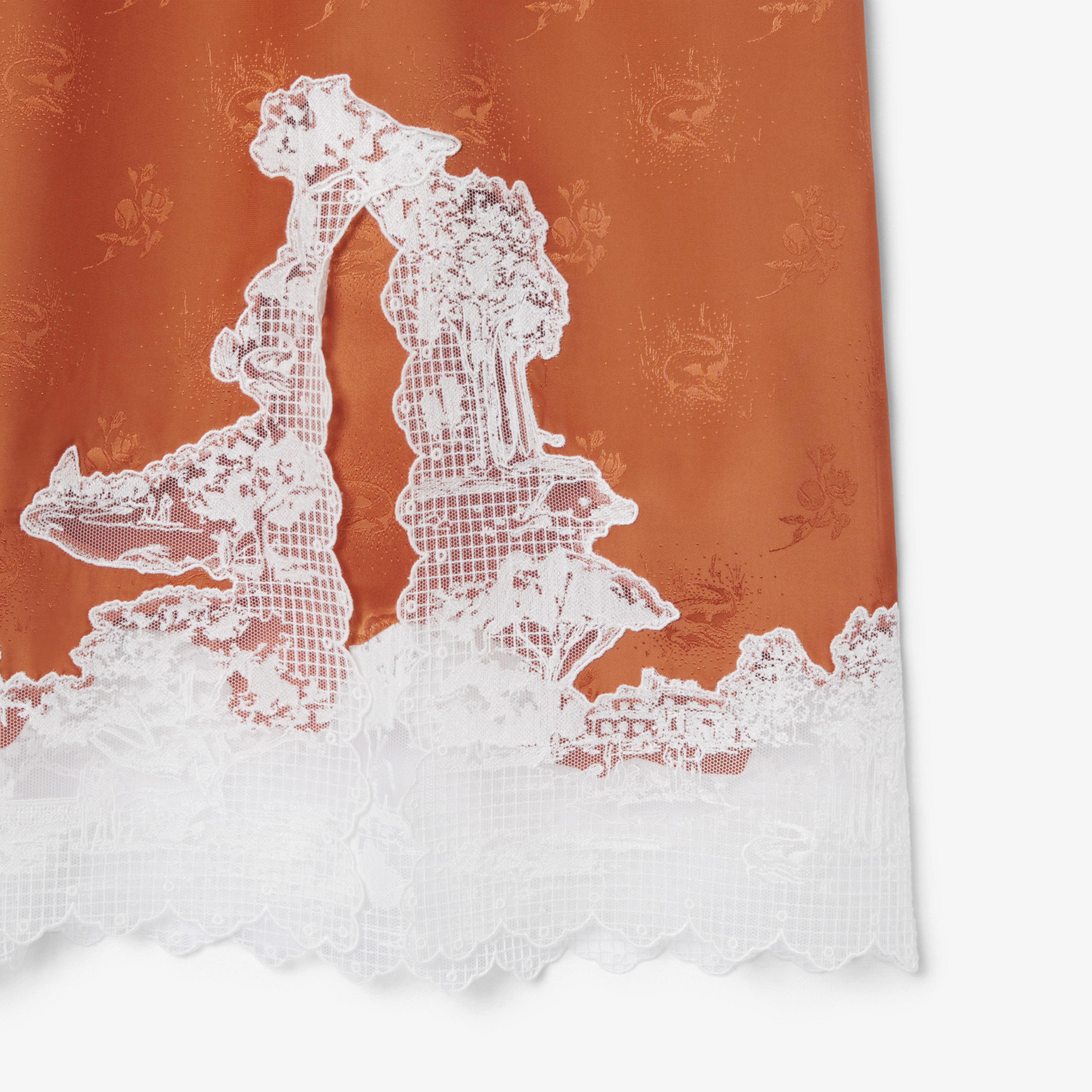 SS26 RUNWAY Kadın Desenli Turuncu Etek