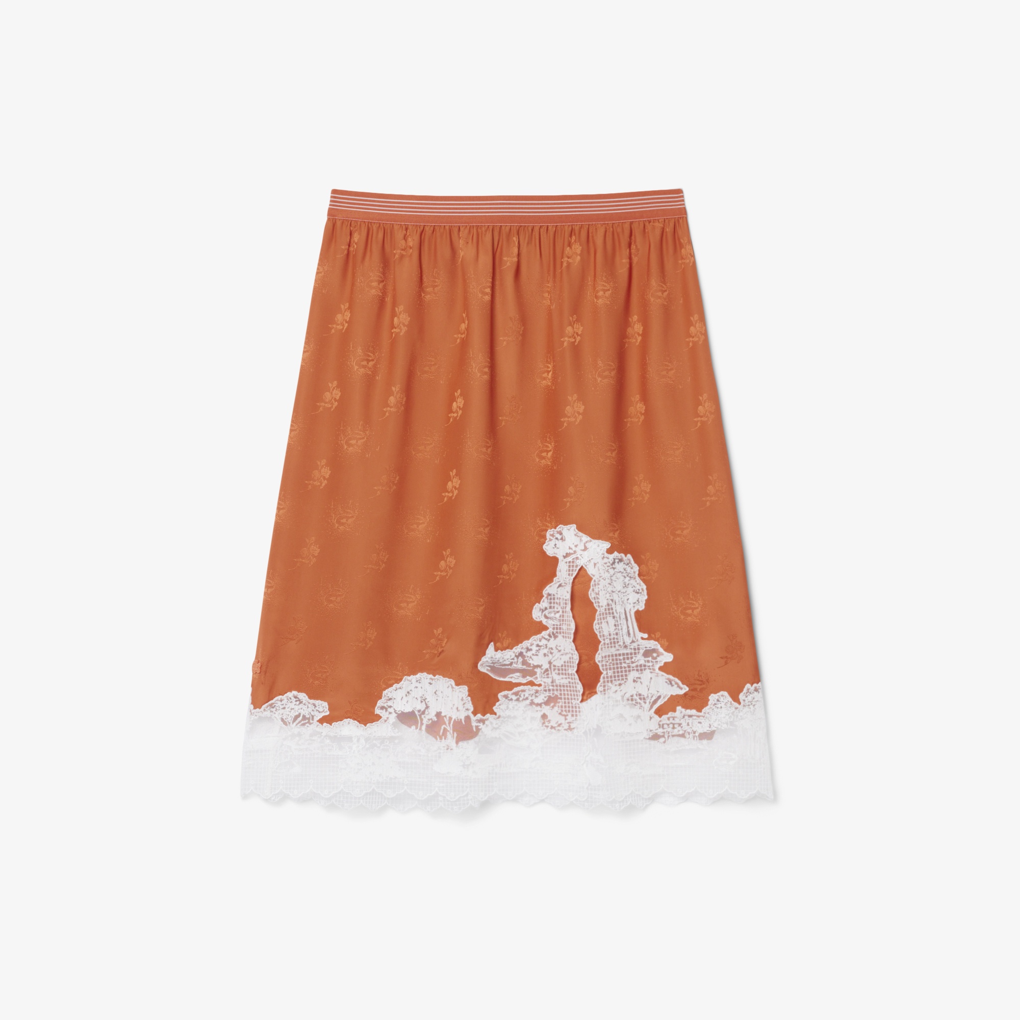 SS26 RUNWAY Kadın Desenli Turuncu Etek