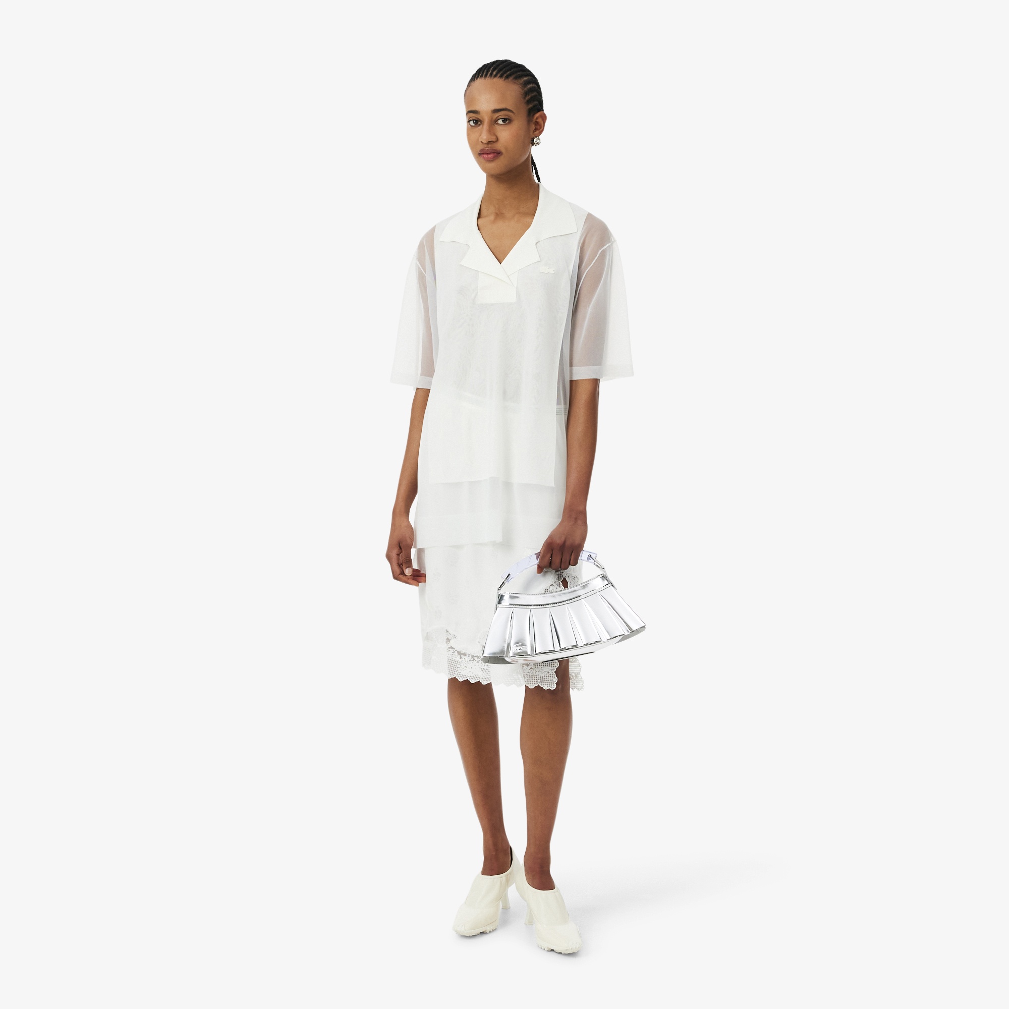 SS26 RUNWAY Lenglen Kadın Deri Gri Omuz Çantası