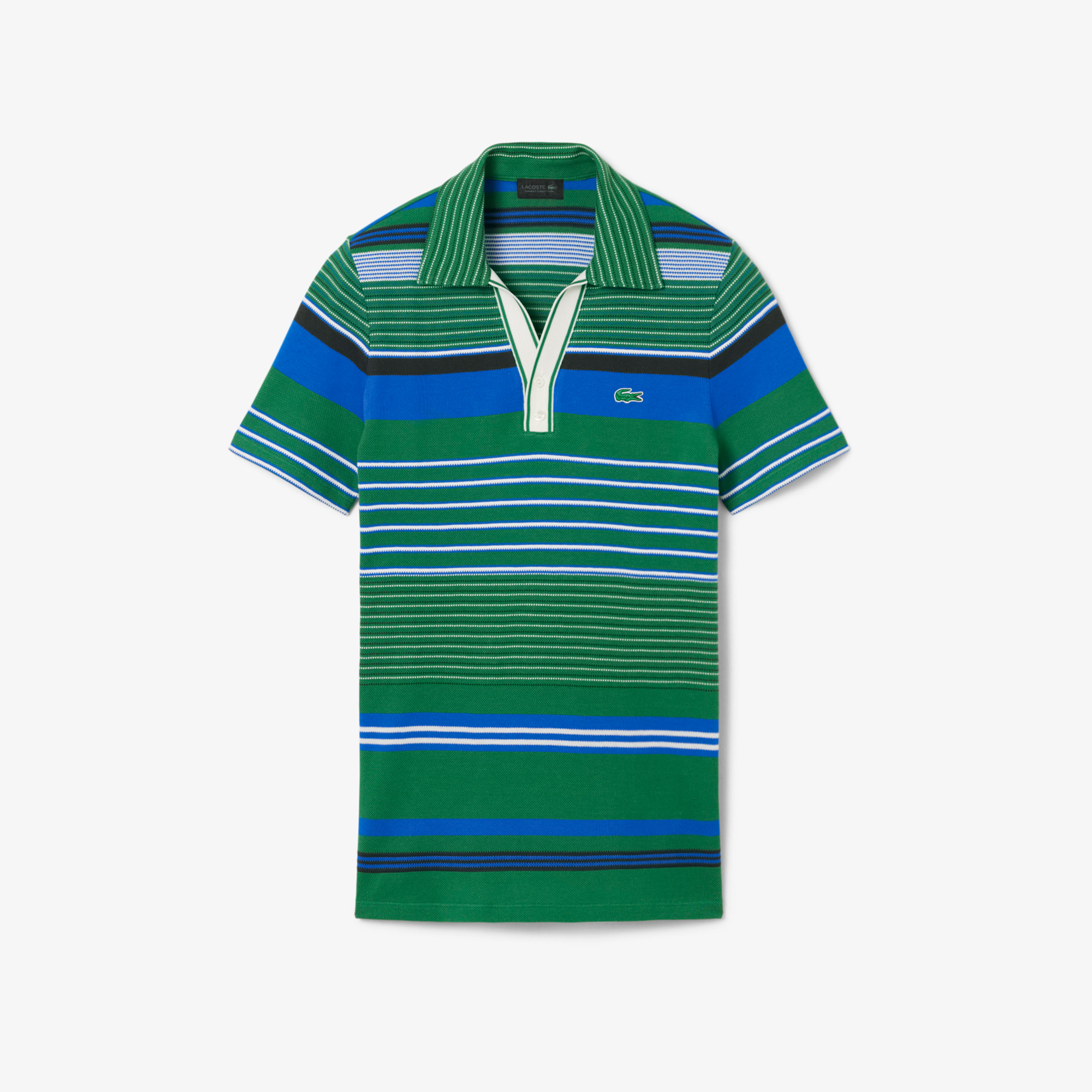 Lacoste SS26 RUNWAY Erkek Çizgili Yeşil Polo görsel 5
