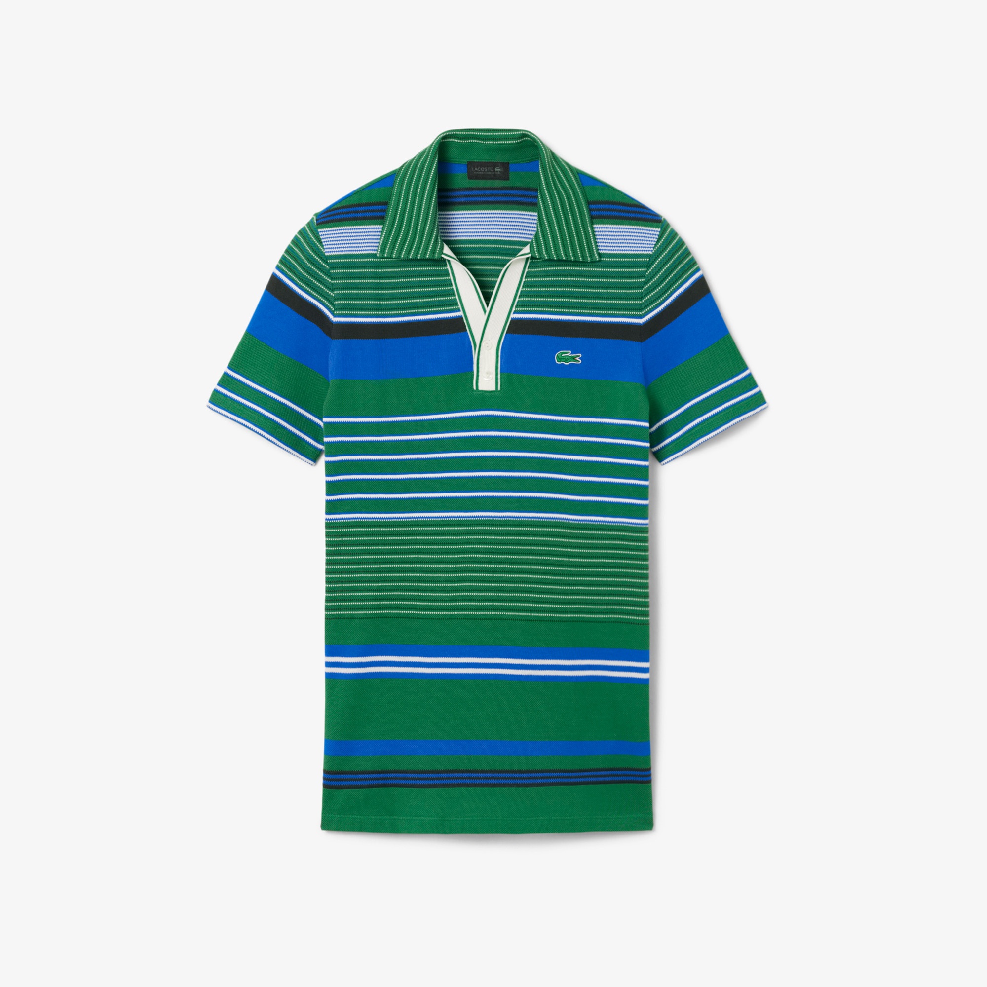 SS26 RUNWAY Erkek Çizgili Yeşil Polo