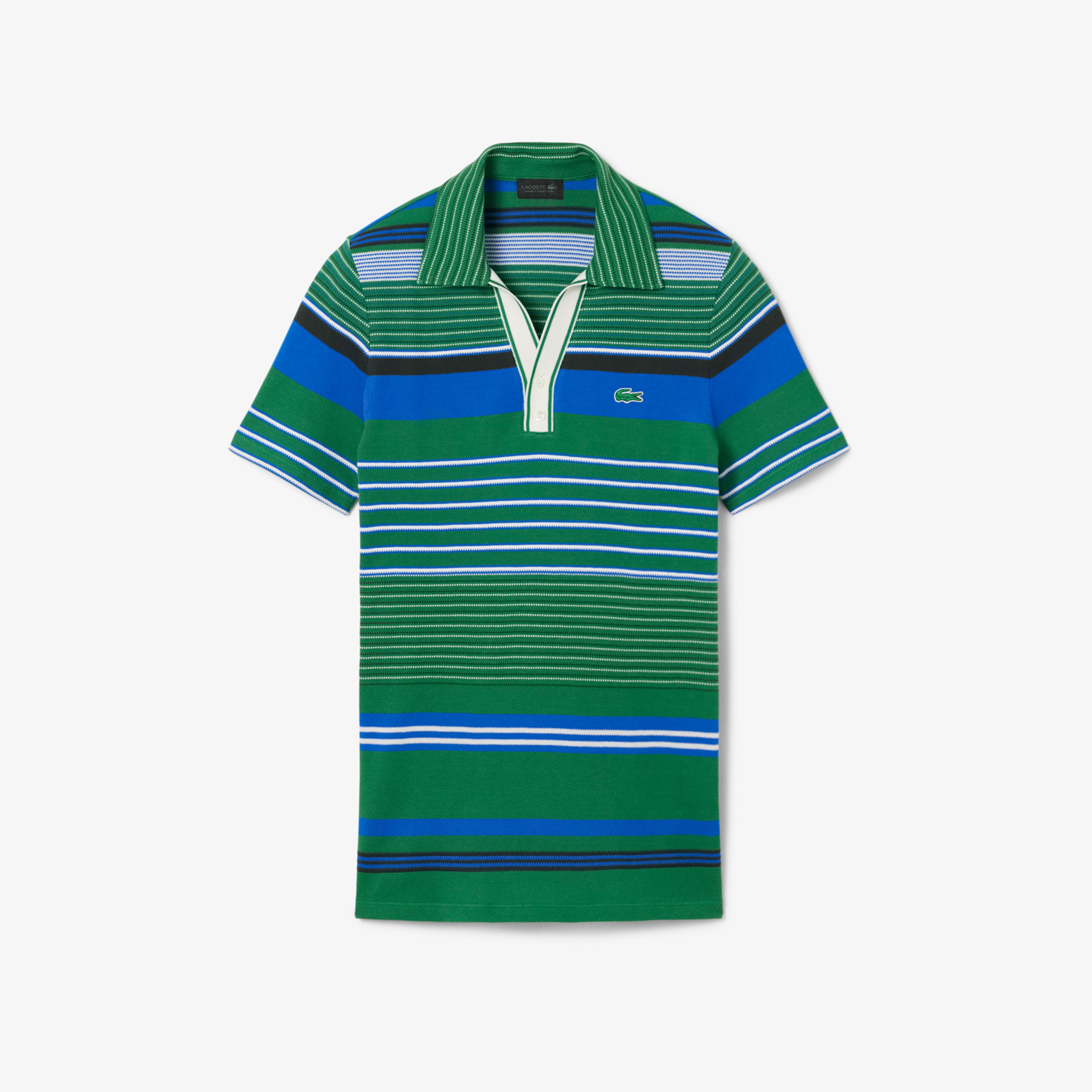 SS26 RUNWAY Erkek Çizgili Yeşil Polo