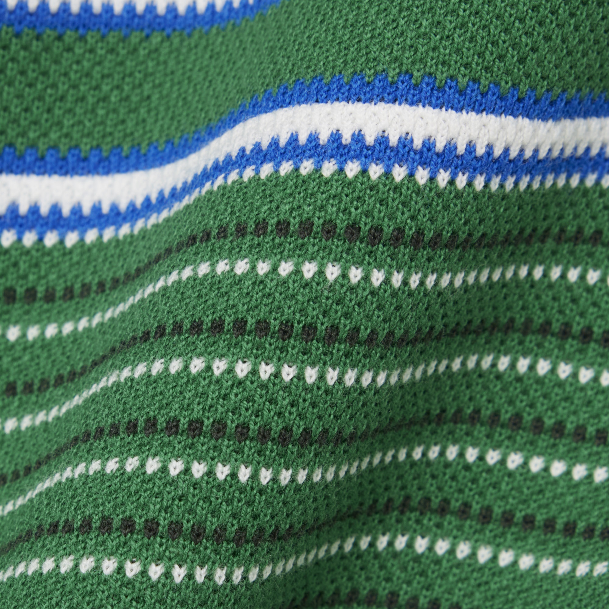 SS26 RUNWAY Erkek Çizgili Yeşil Polo