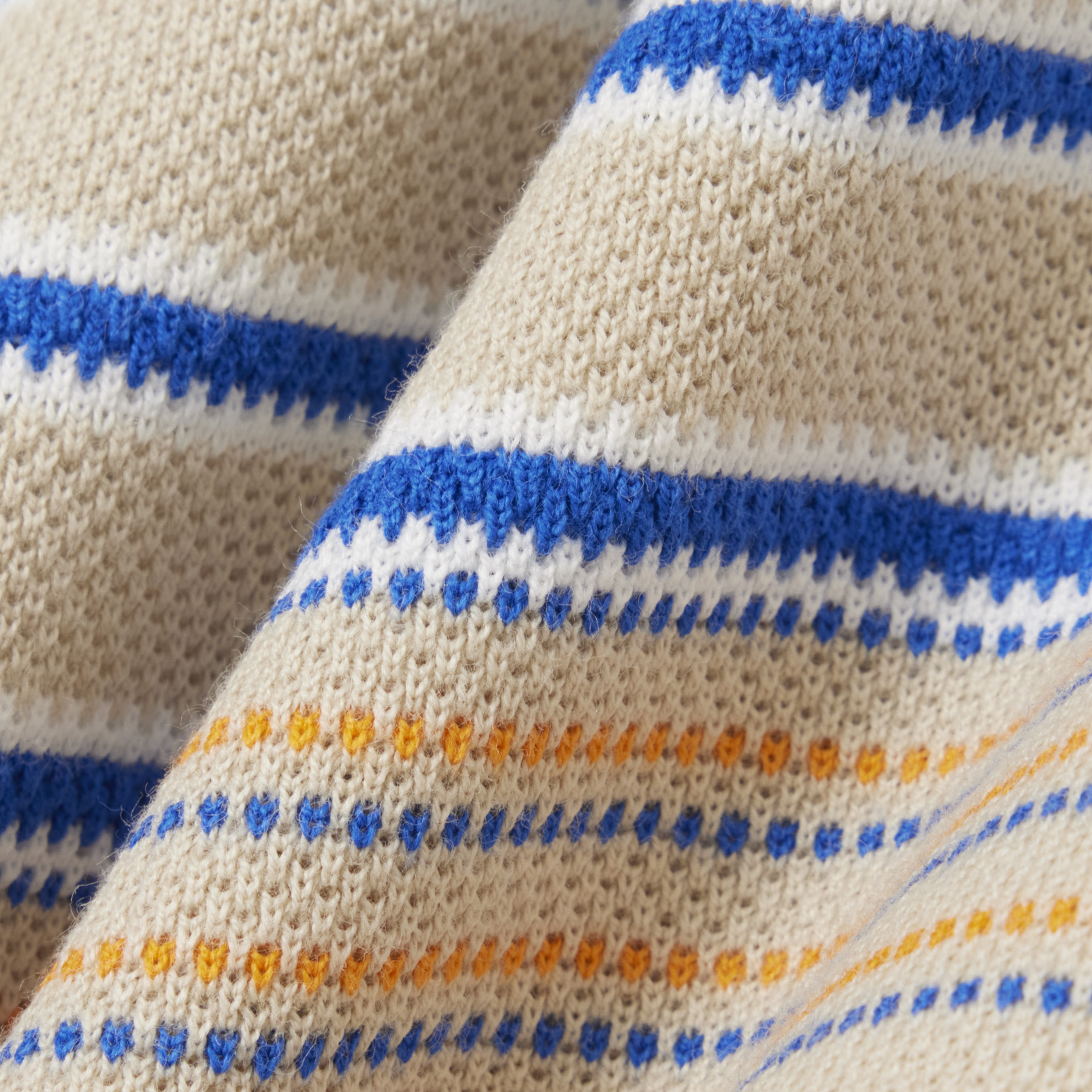 SS26 RUNWAY Kadın Slim Fit Çizgili Bej Polo