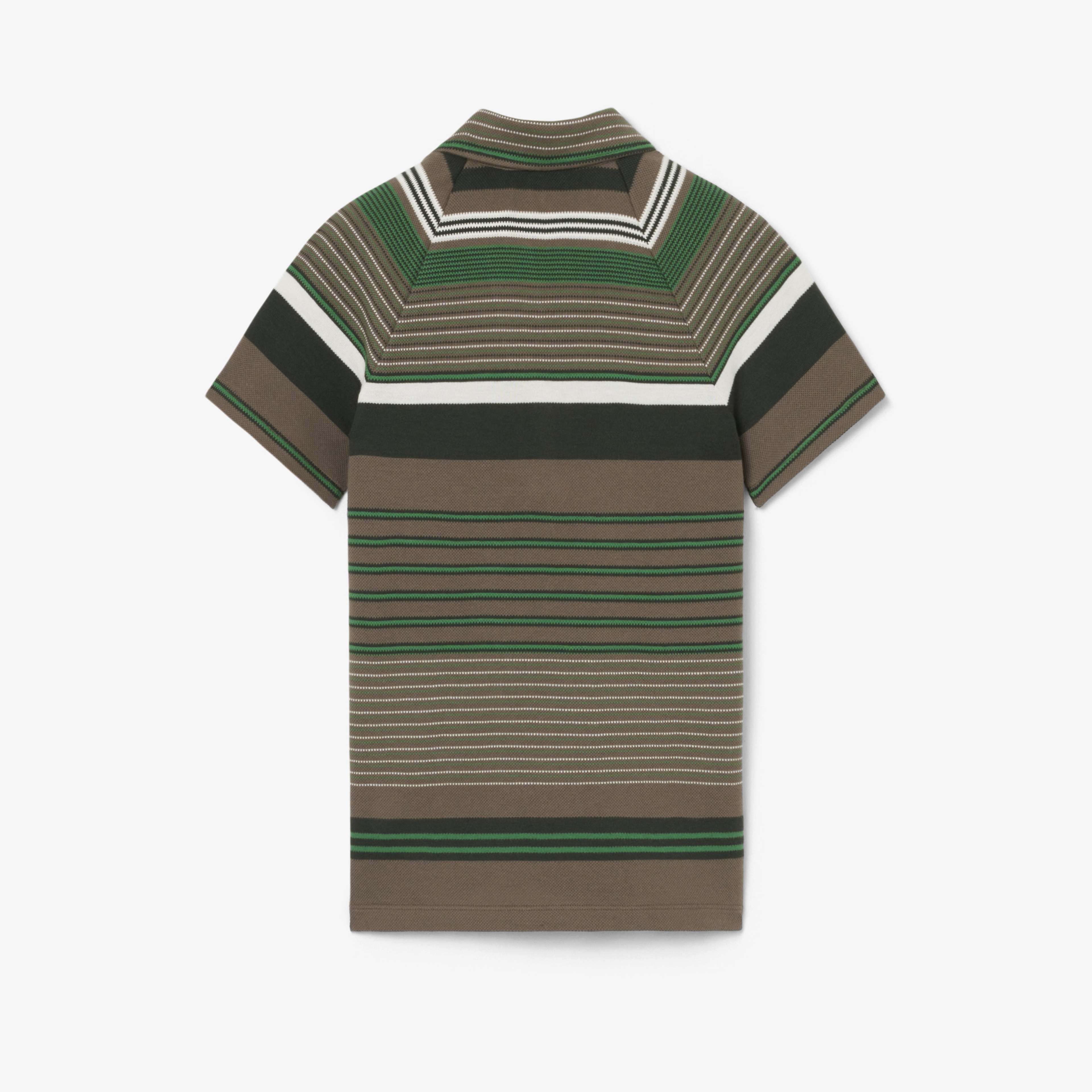 SS26 RUNWAY Kadın Slim Fit Çizgili Kahverengi Polo