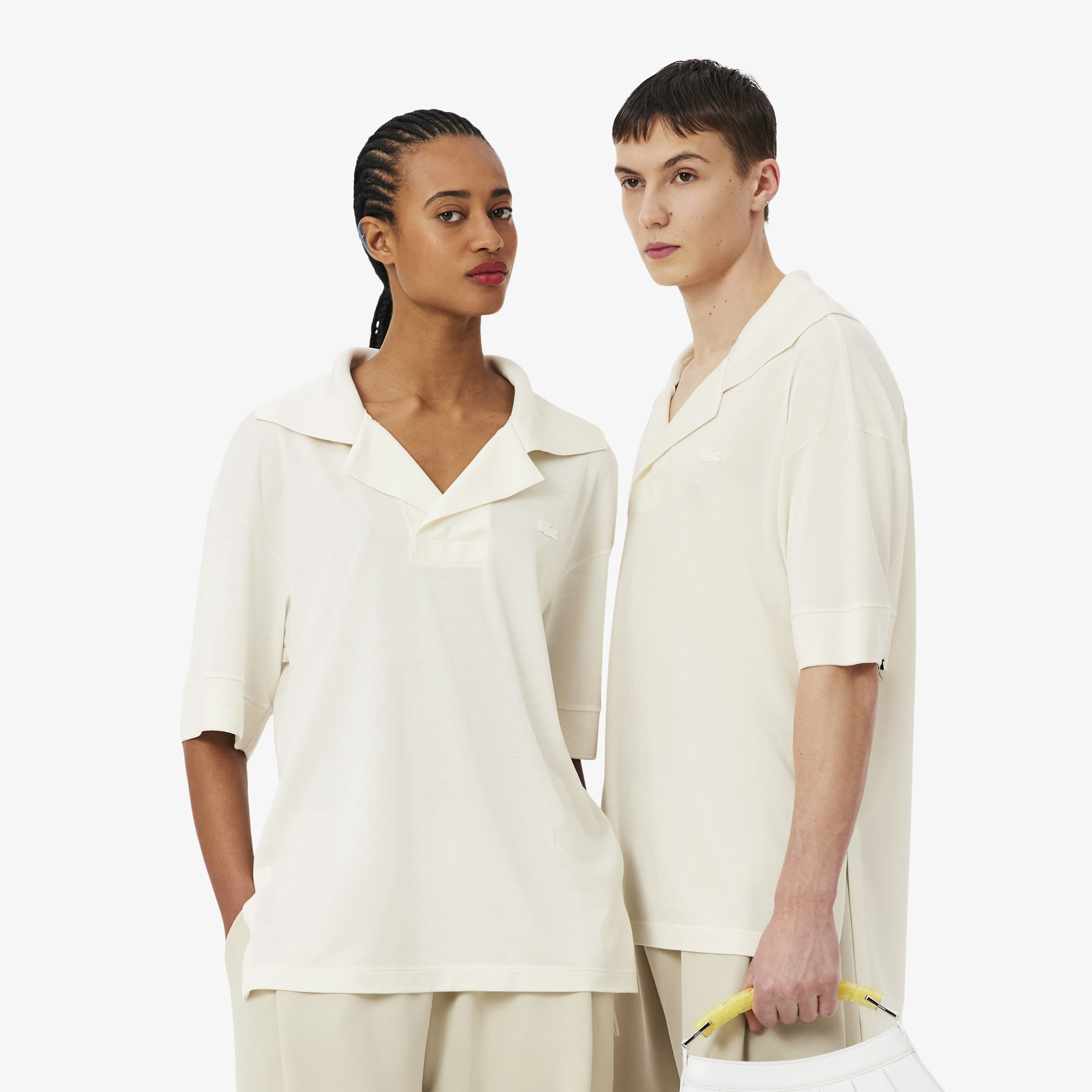 SS26 RUNWAY Unisex Oversize Fit İpek Beyaz Polo