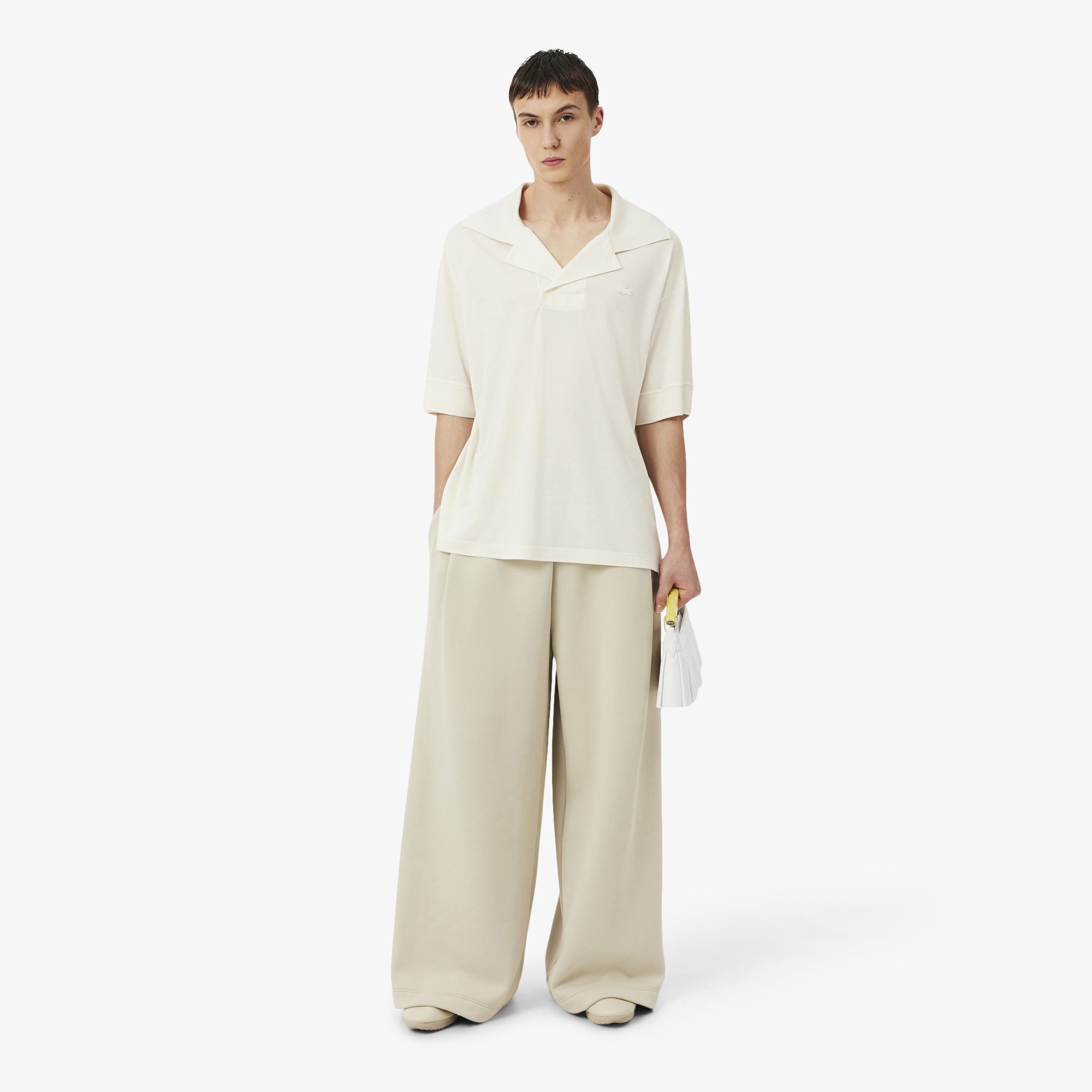 SS26 RUNWAY Unisex Oversize Fit İpek Beyaz Polo