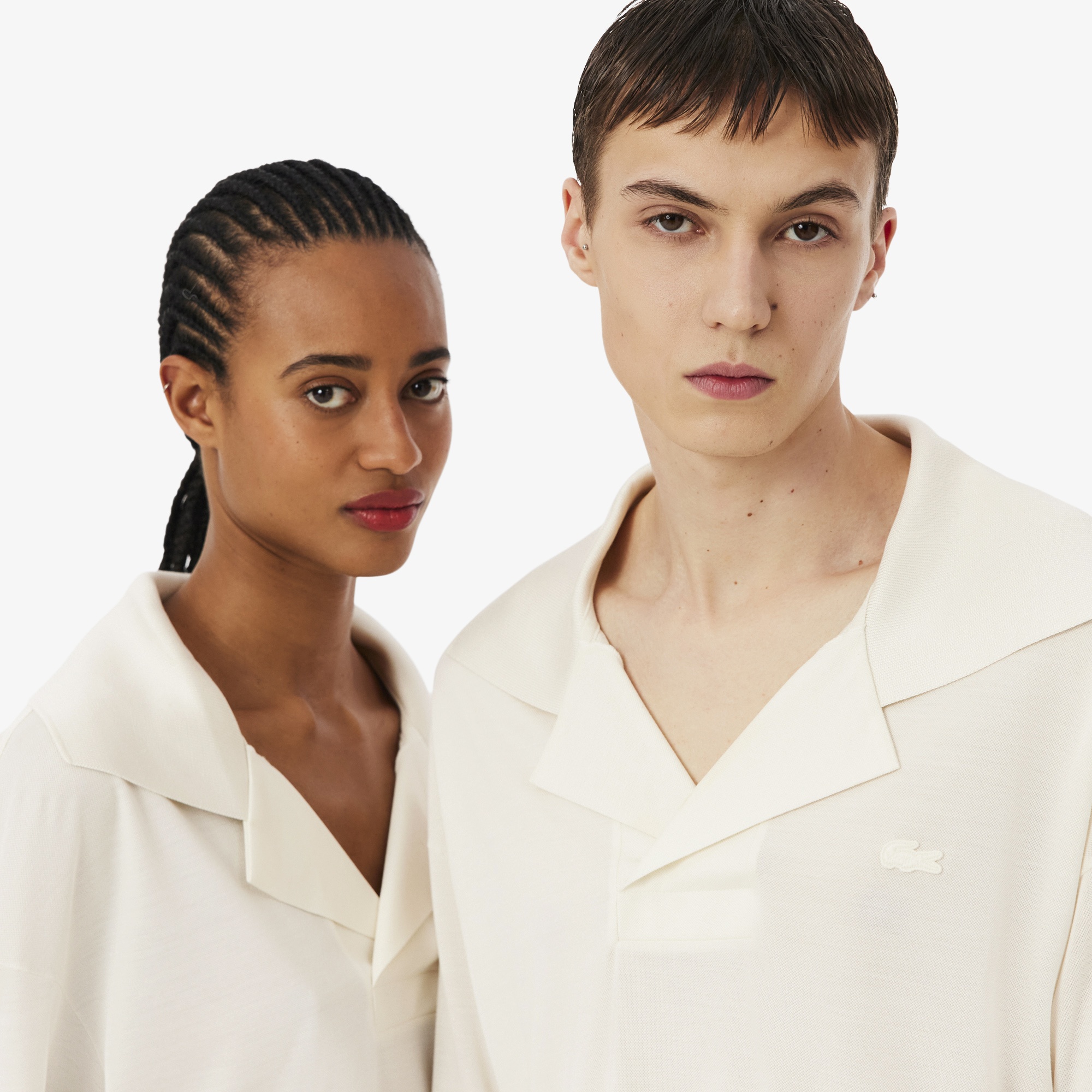 SS26 RUNWAY Unisex Oversize Fit İpek Beyaz Polo