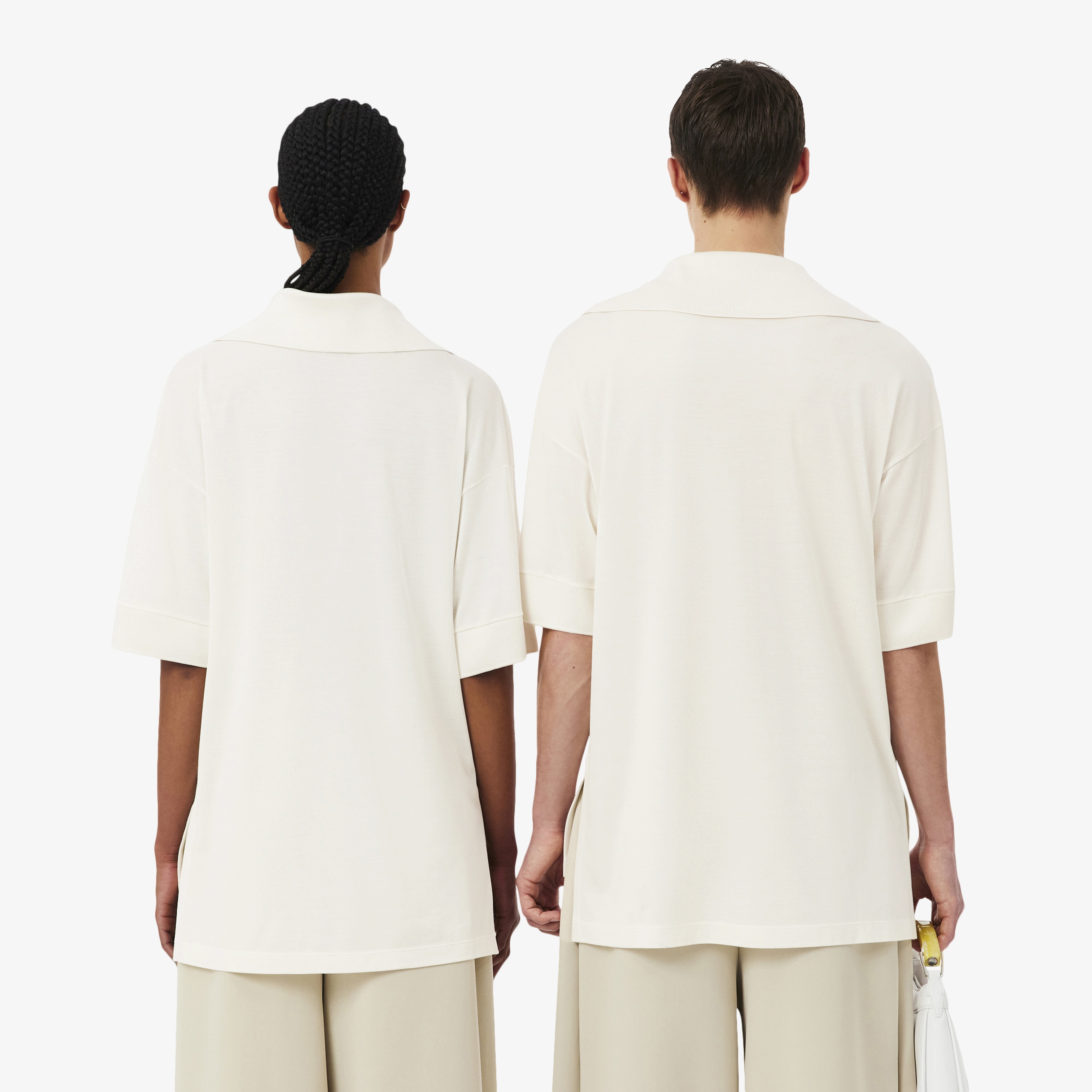 SS26 RUNWAY Unisex Oversize Fit İpek Beyaz Polo