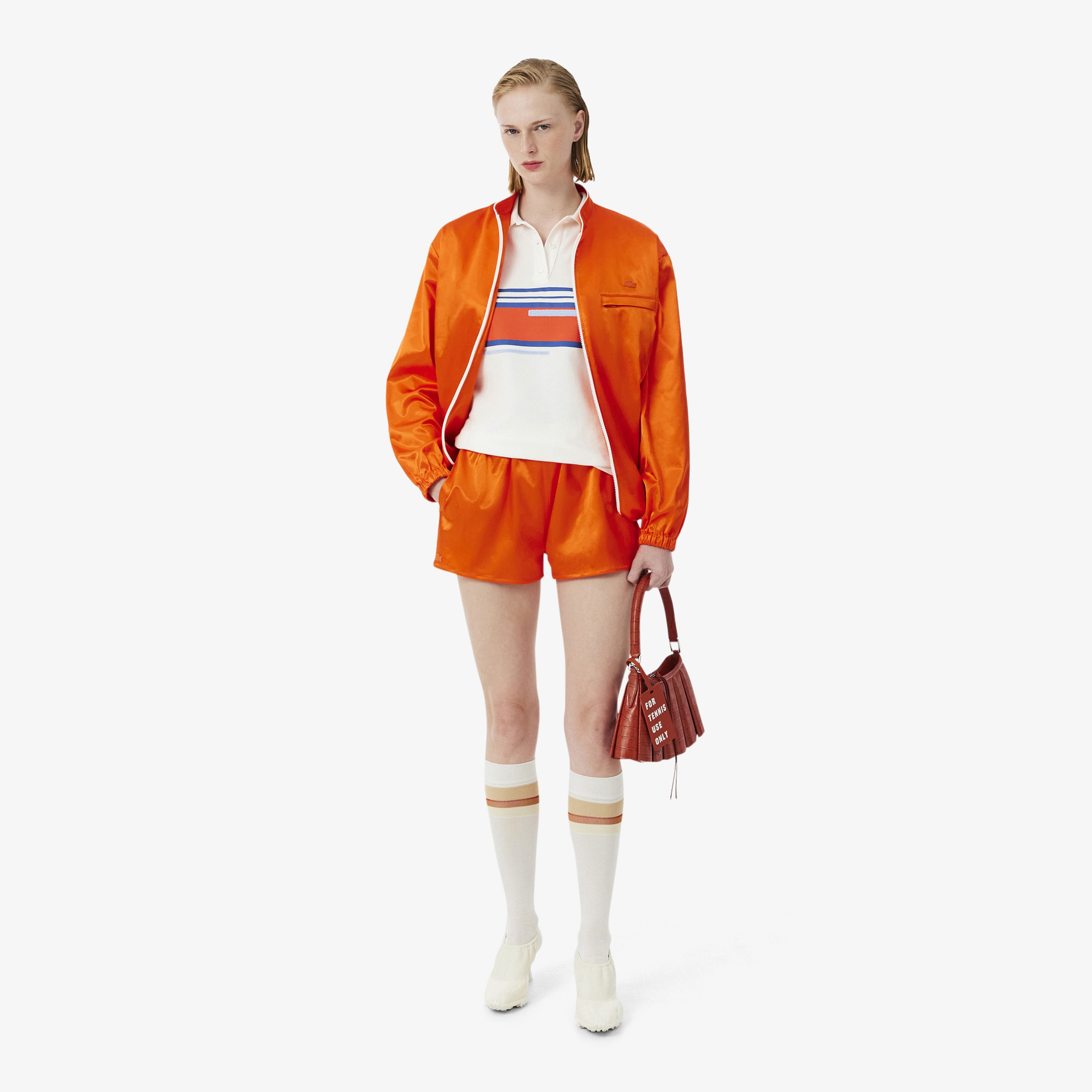 SS26 RUNWAY Kadın Regular Fit Baskılı Beyaz Polo