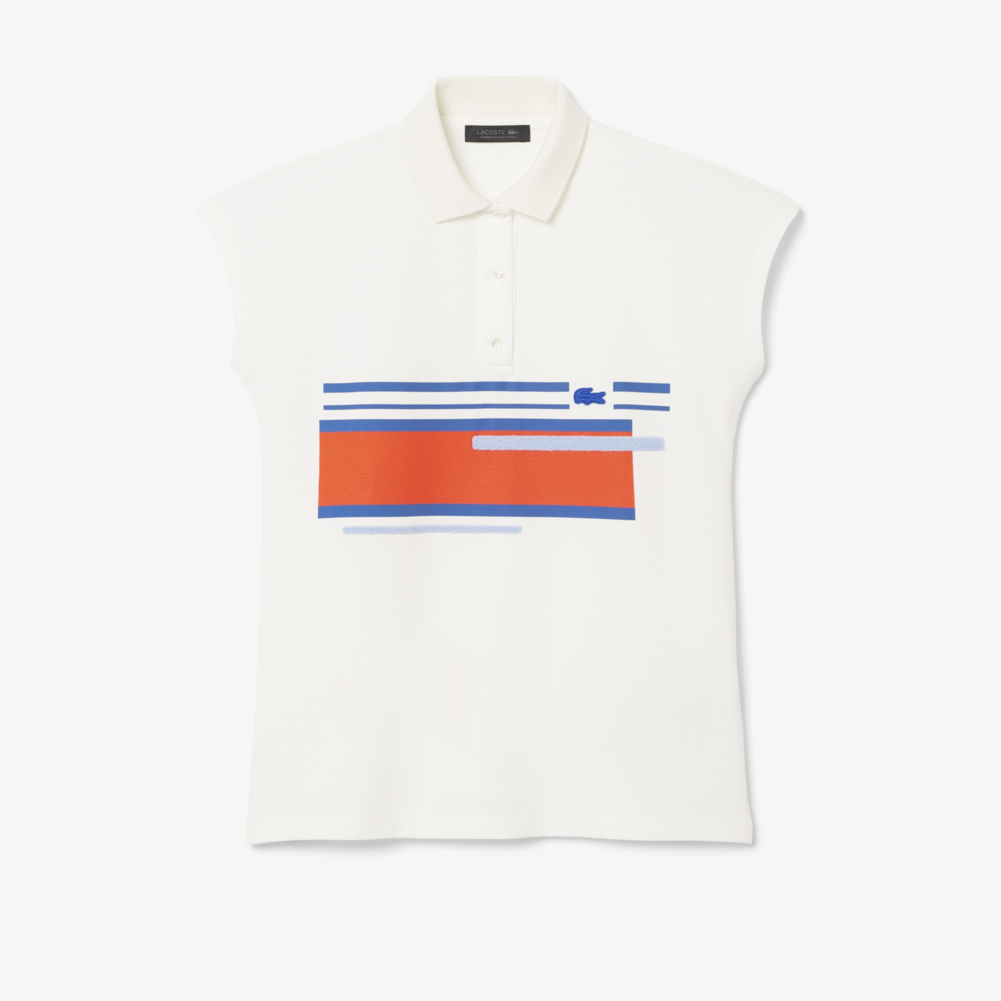 SS26 RUNWAY Kadın Regular Fit Baskılı Beyaz Polo