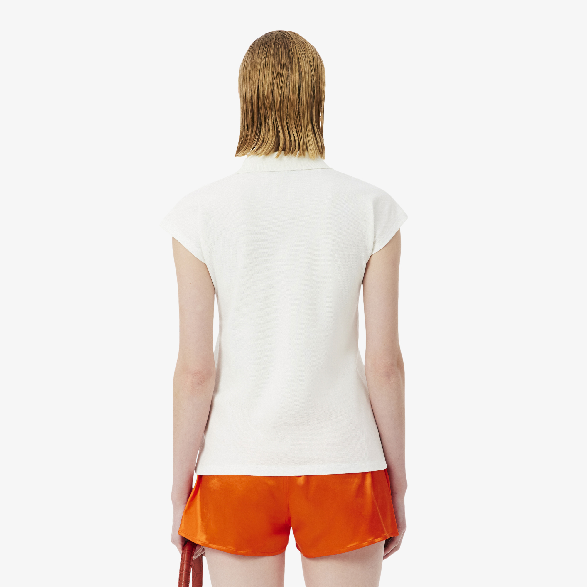 Lacoste SS26 RUNWAY Kadın Regular Fit Baskılı Beyaz Polo görsel 3