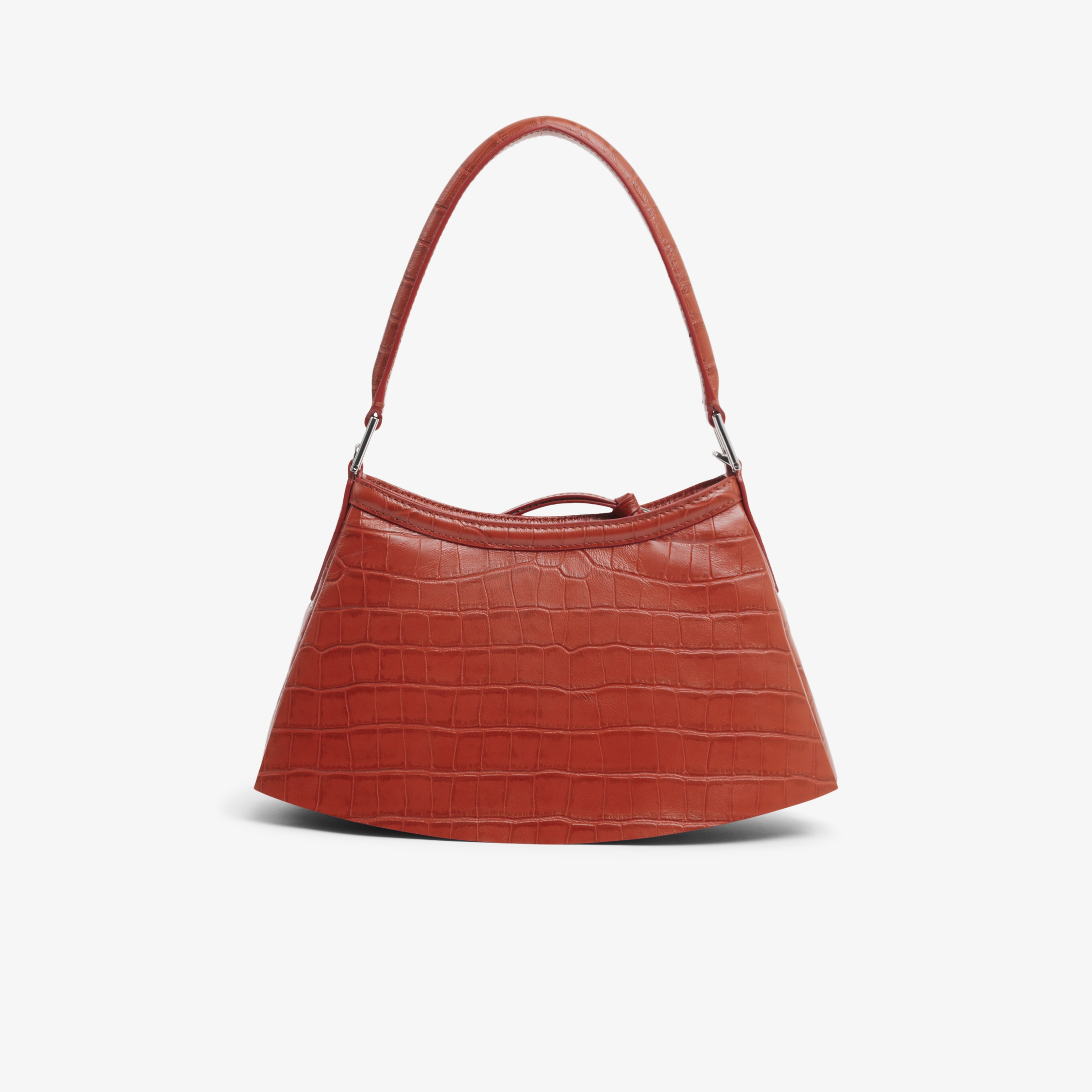 SS26 RUNWAY Small Lenglen Kadın Deri Turuncu Omuz Çantası