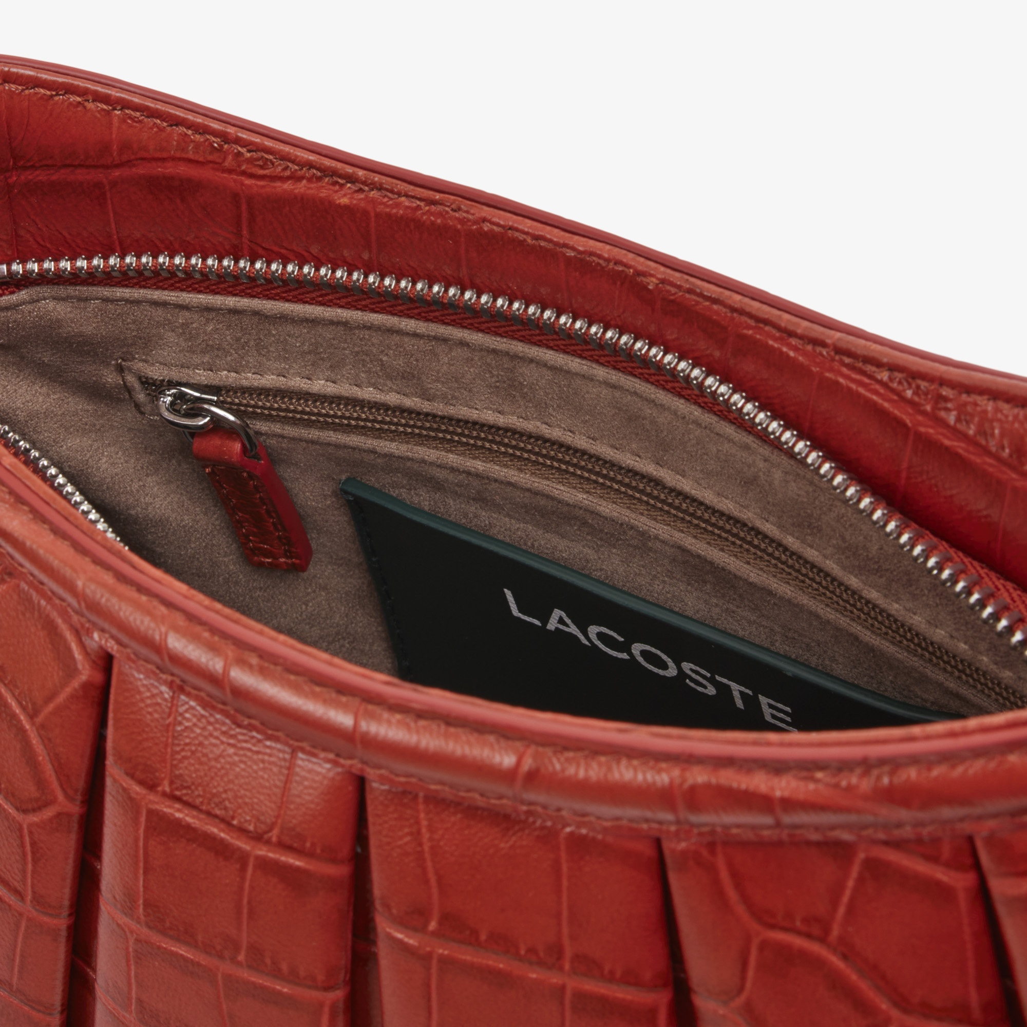 SS26 RUNWAY Small Lenglen Kadın Deri Turuncu Omuz Çantası