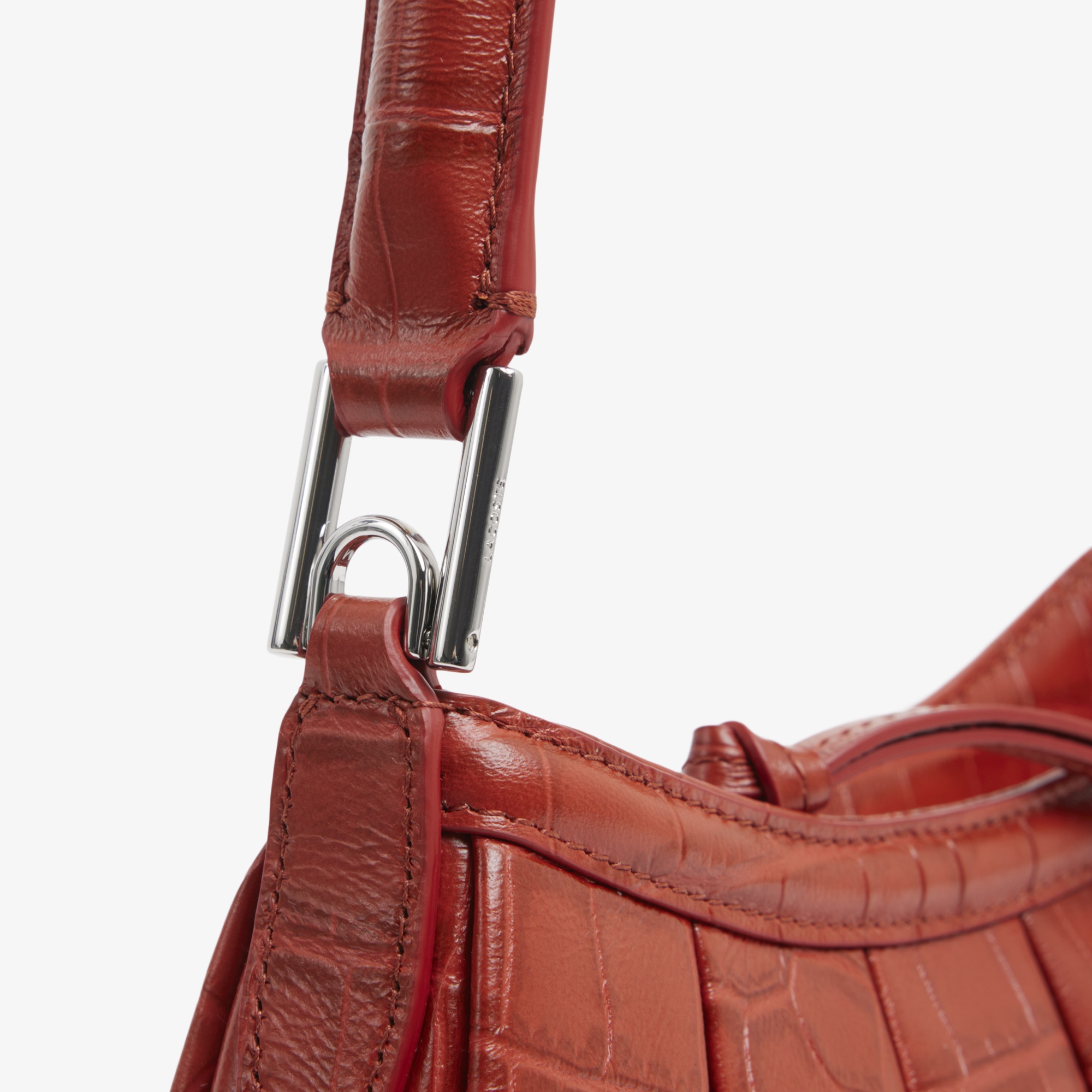 SS26 RUNWAY Small Lenglen Kadın Deri Turuncu Omuz Çantası