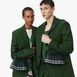 SS26 RUNWAY Mini Lenglen Kadın Deri Koyu Yeşil Omuz Çantası Yeşil