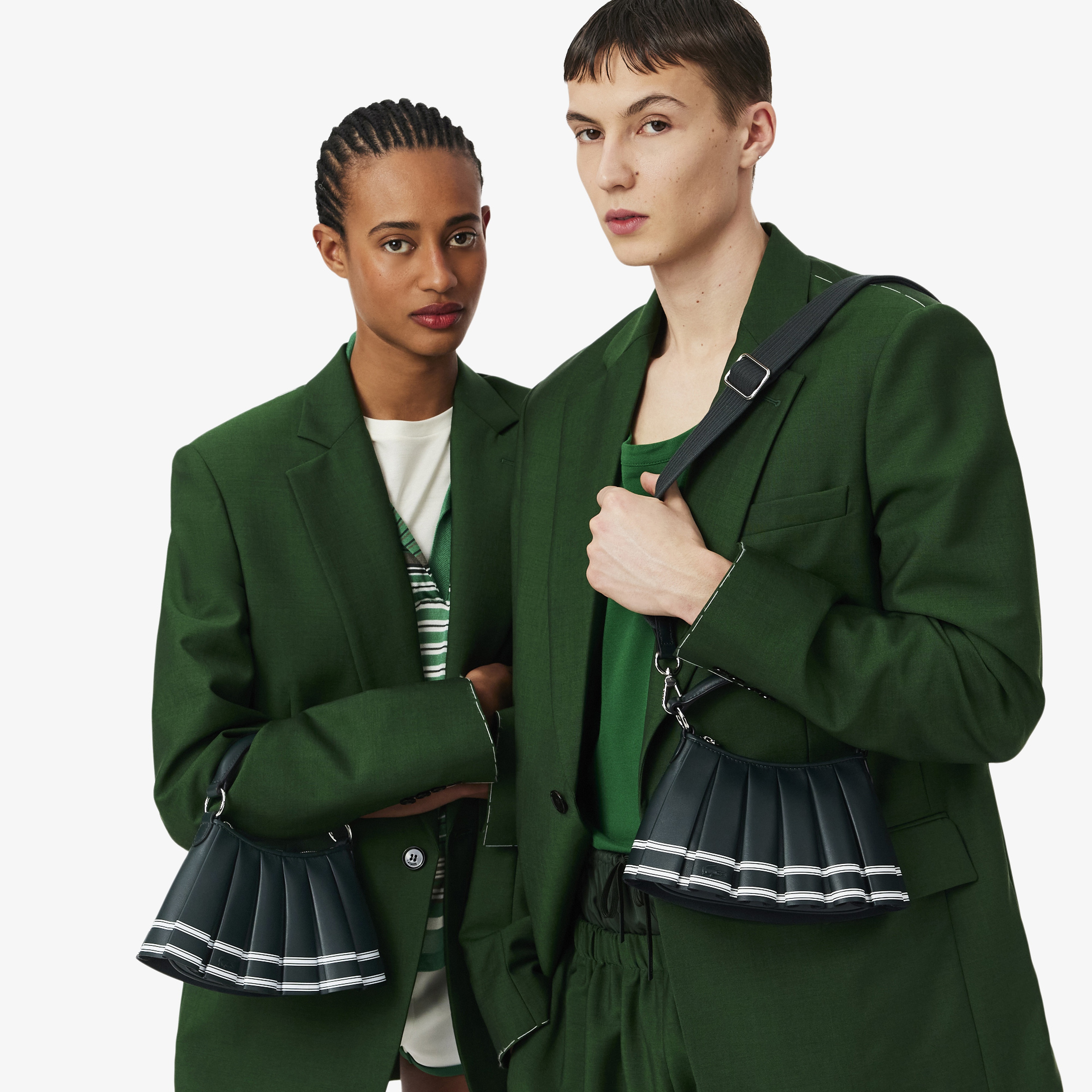 SS26 RUNWAY Mini Lenglen Kadın Deri Koyu Yeşil Omuz Çantası