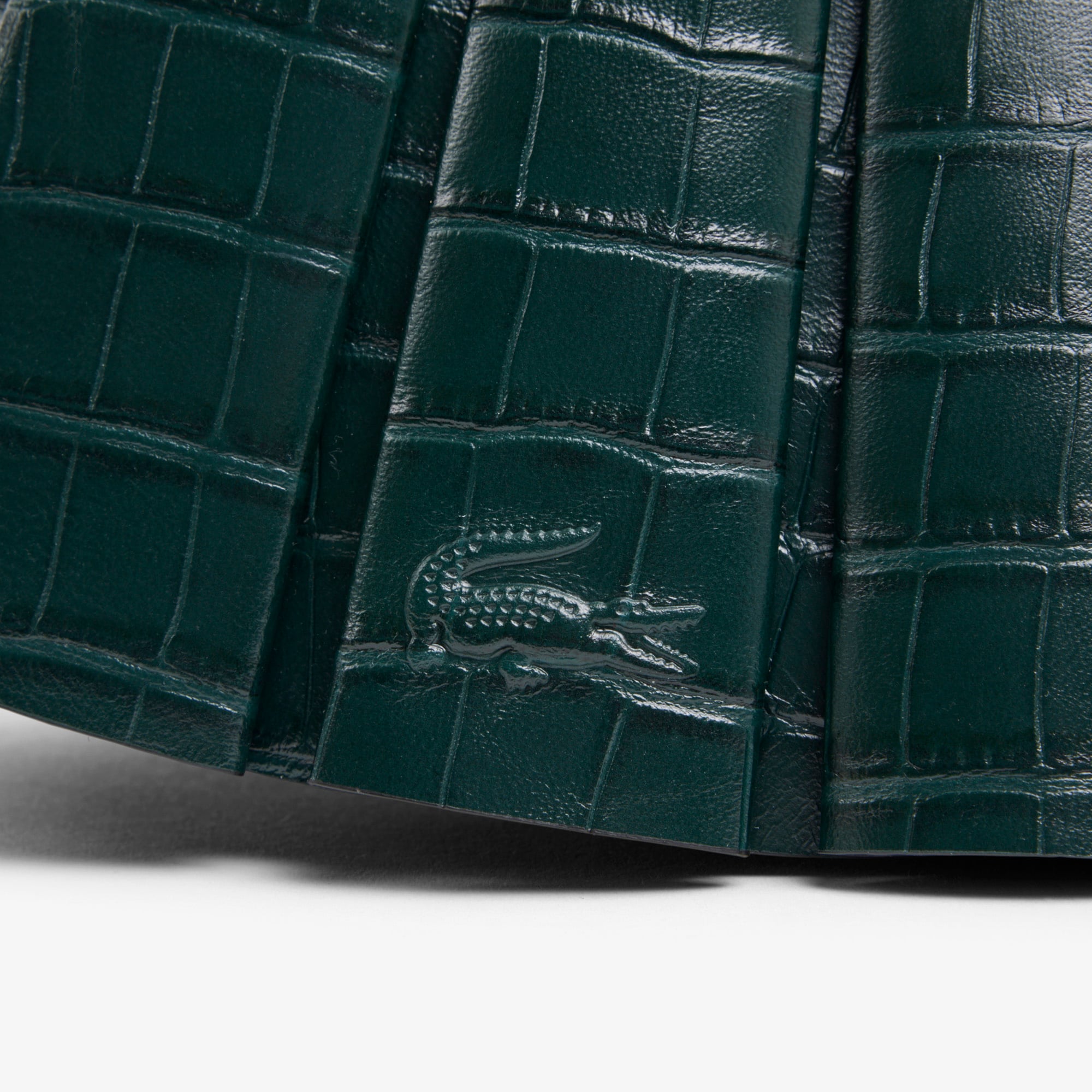 Lacoste SS26 RUNWAY Small Lenglen Kadın Deri Koyu Yeşil Omuz Çantası görsel 7