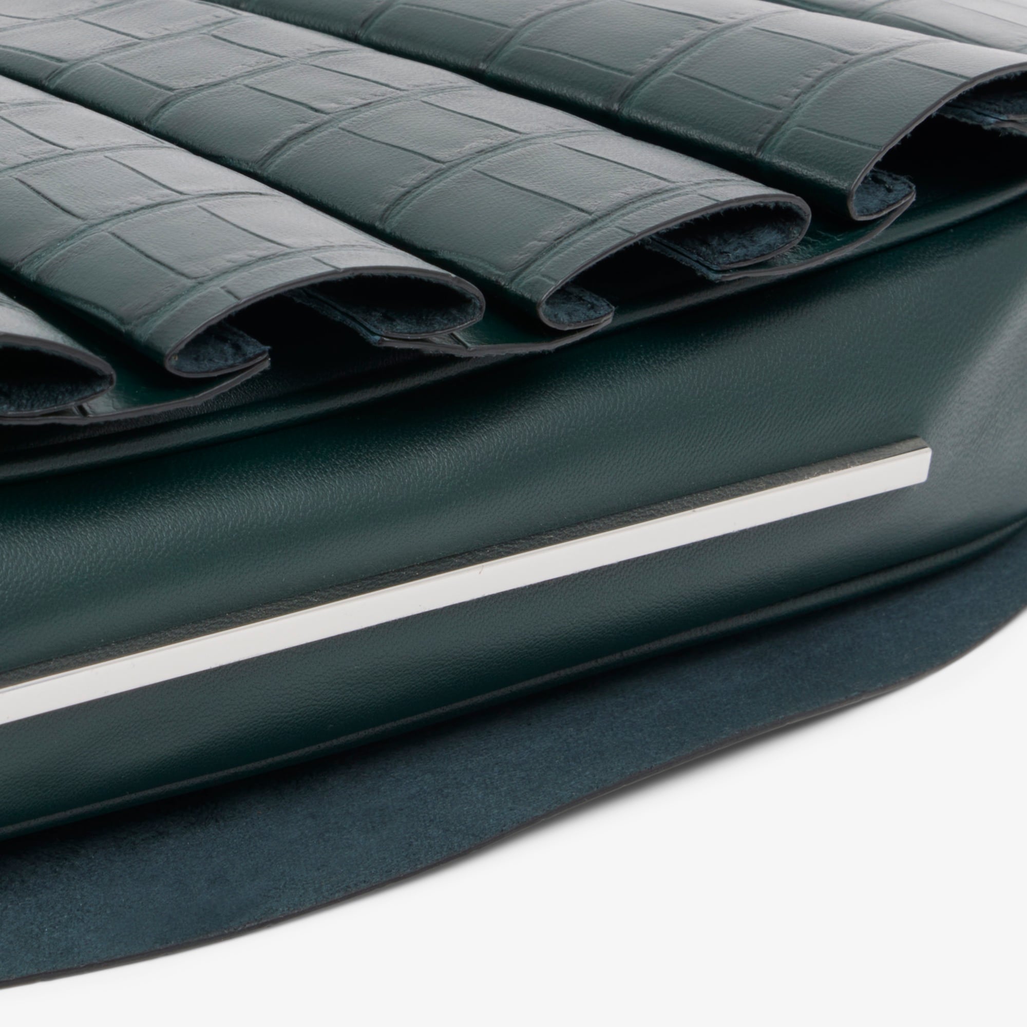 SS26 RUNWAY Small Lenglen Kadın Deri Koyu Yeşil Omuz Çantası