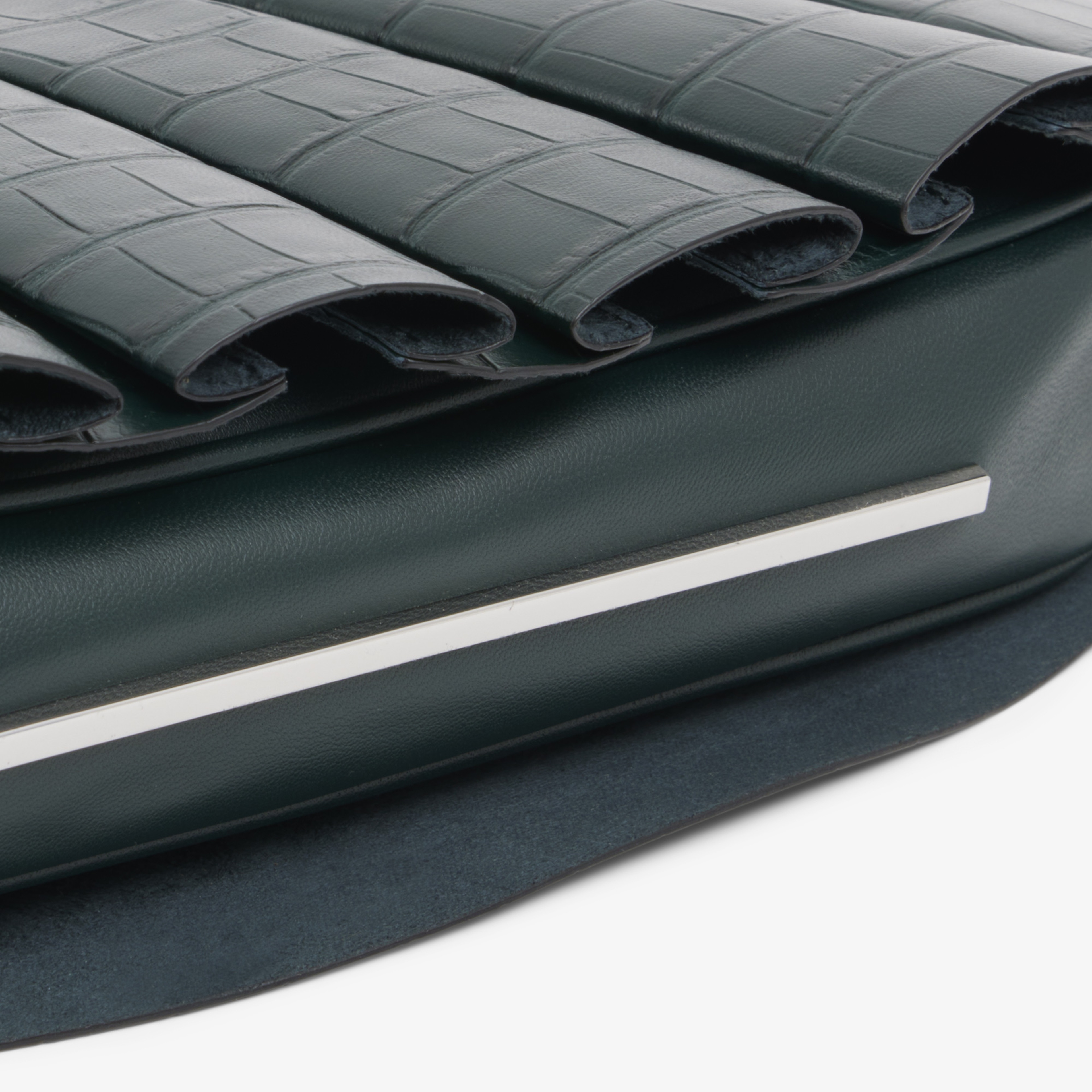 SS26 RUNWAY Small Lenglen Kadın Deri Koyu Yeşil Omuz Çantası