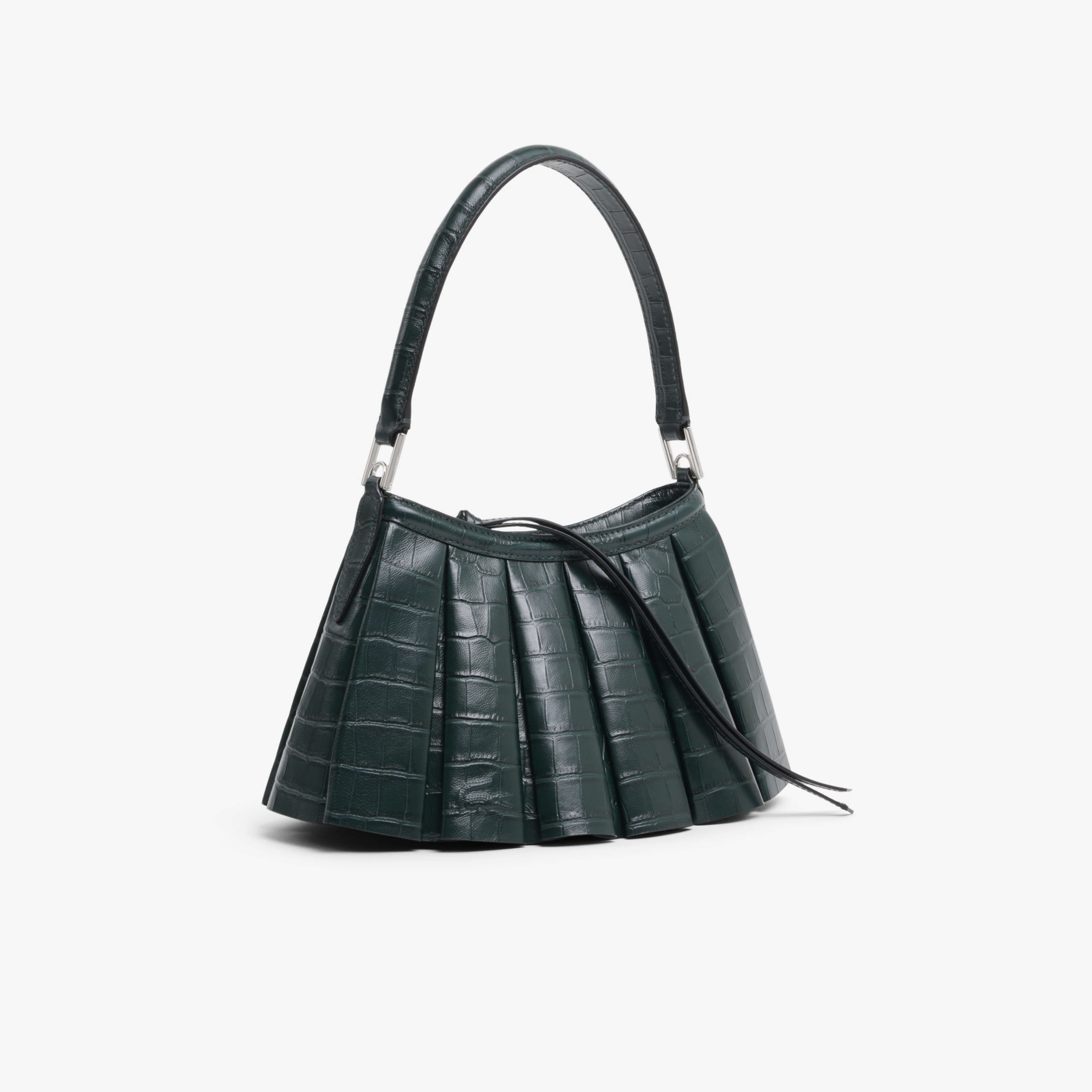 SS26 RUNWAY Small Lenglen Kadın Deri Koyu Yeşil Omuz Çantası