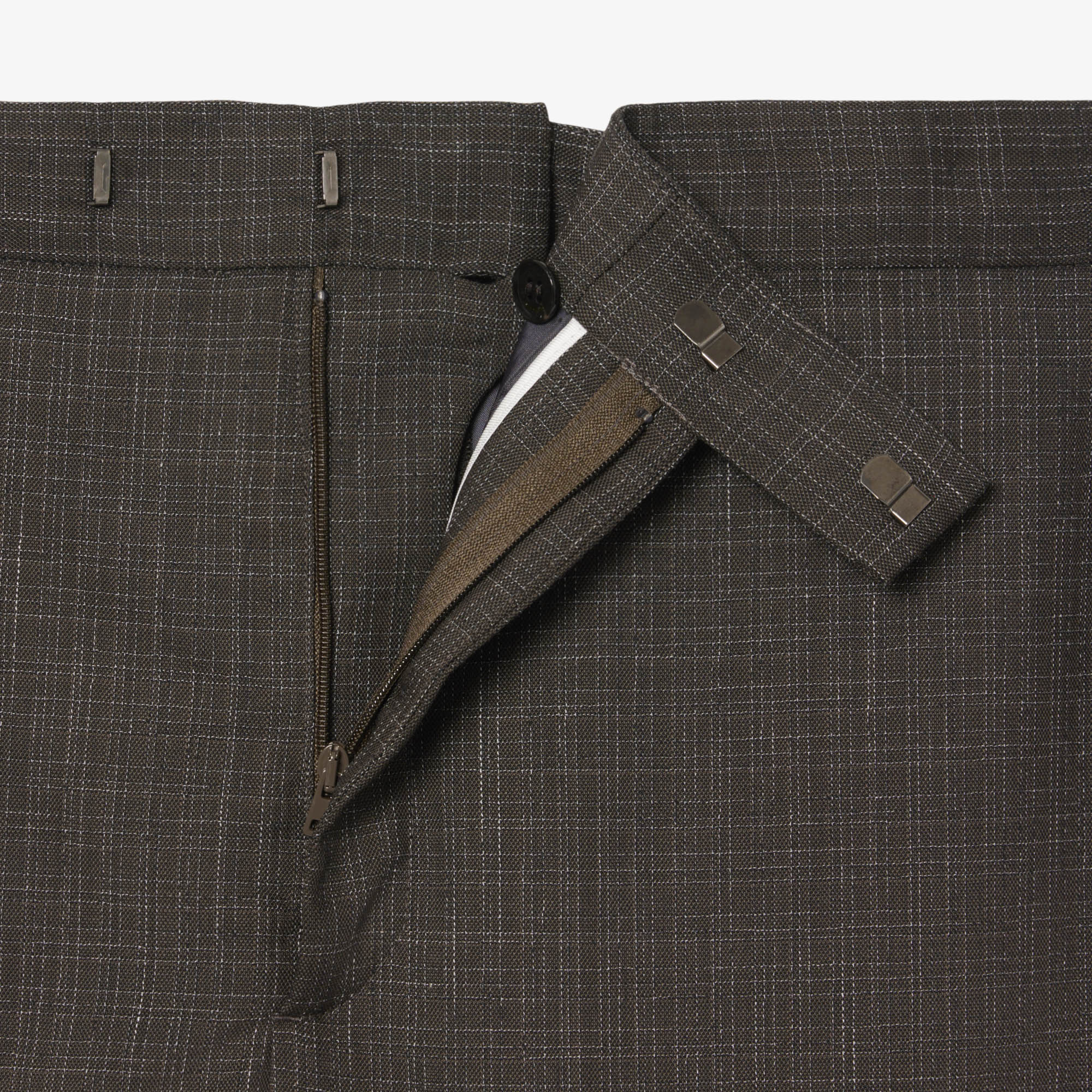 Lacoste SS26 RUNWAY Erkek Straight Fit Yün Kahverengi Pantolon görsel 8