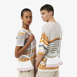 SS26 RUNWAY Mini Lenglen Kadın Deri Beyaz Omuz Çantası Beyaz