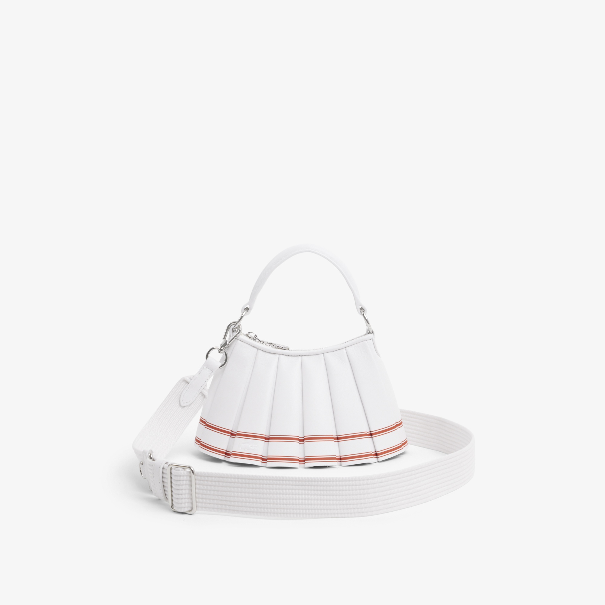 SS26 RUNWAY Mini Lenglen Kadın Deri Beyaz Omuz Çantası