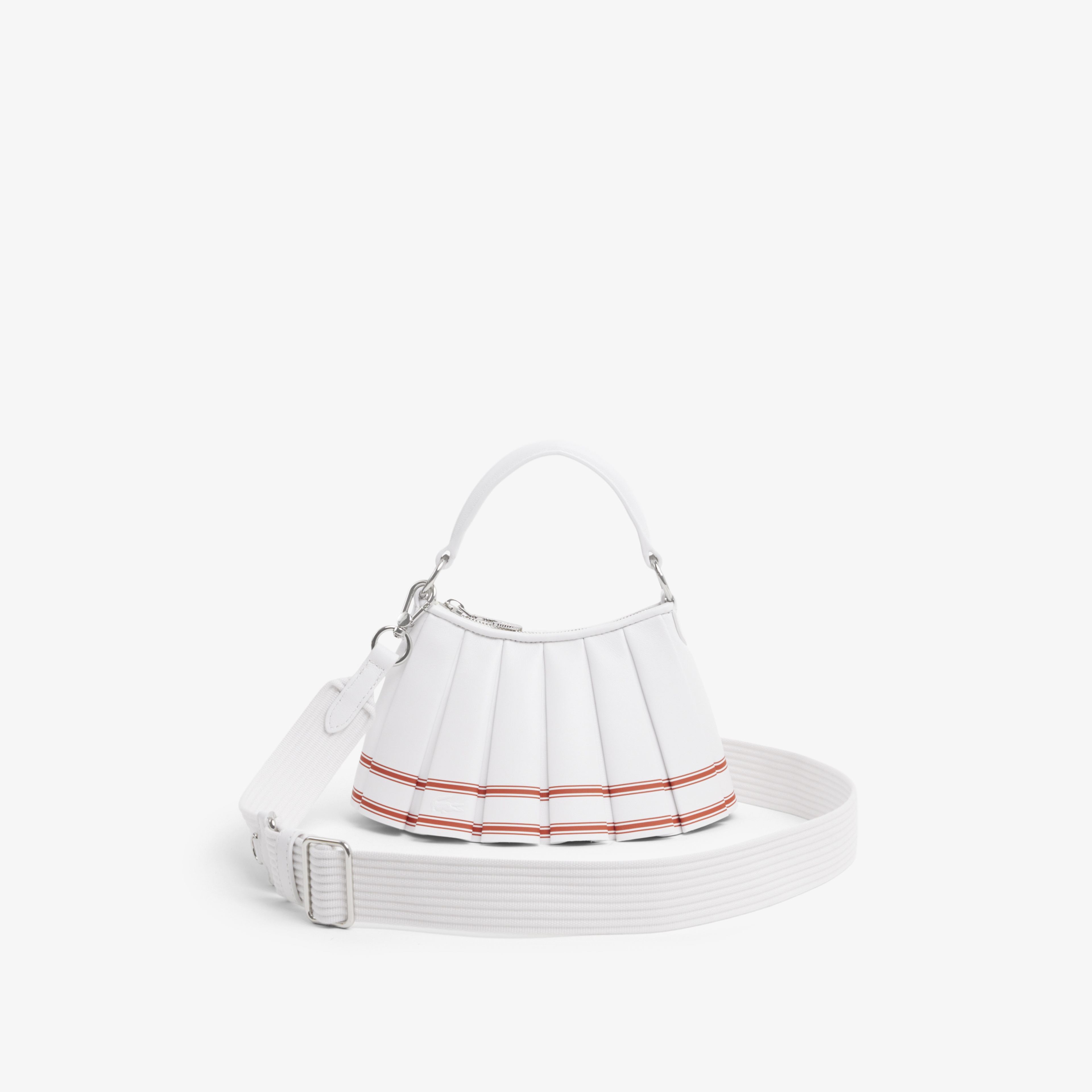 SS26 RUNWAY Mini Lenglen Kadın Deri Beyaz Omuz Çantası