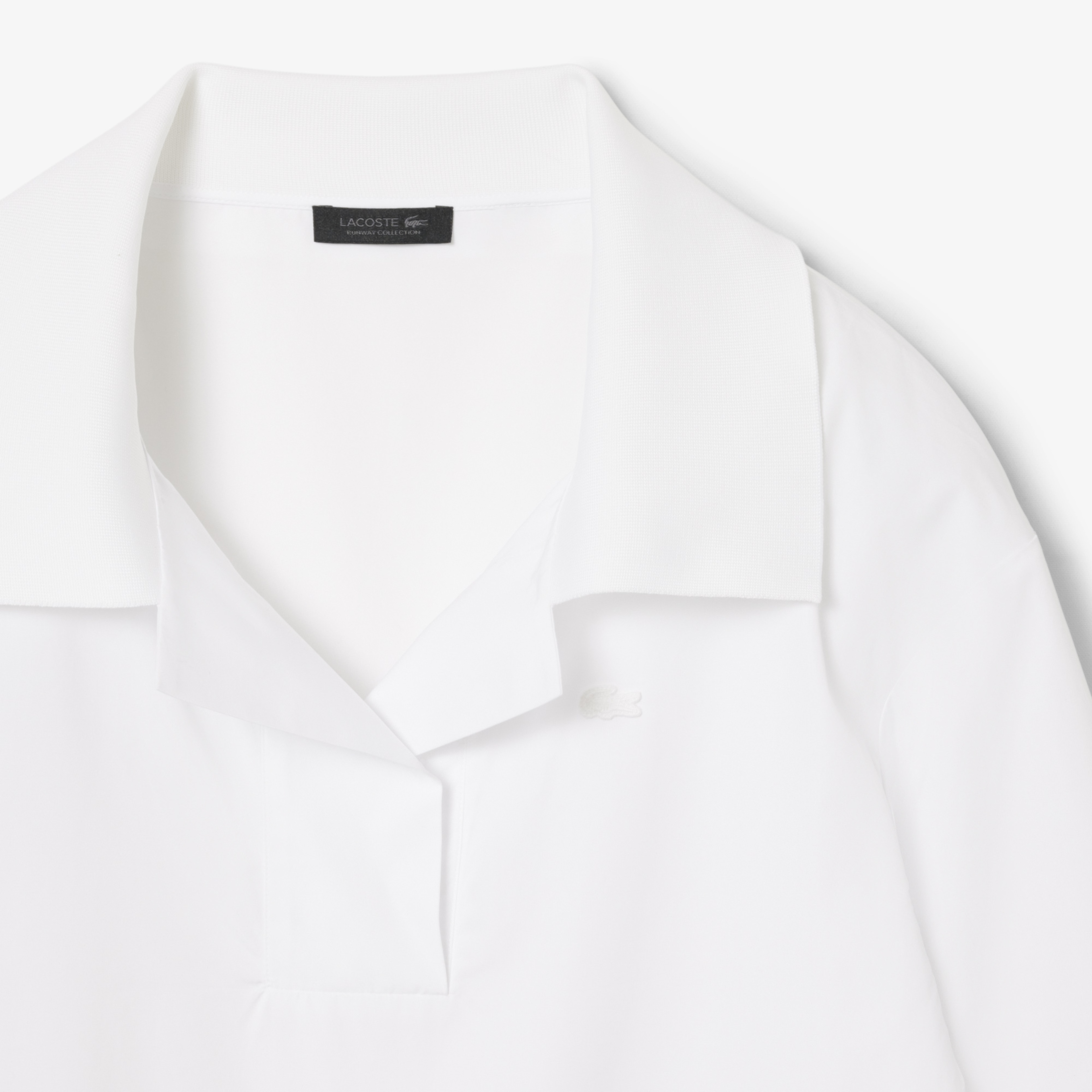 SS26 RUNWAY Kadın Relaxed Fit Kısa Kollu Polo Yaka Beyaz Tulum