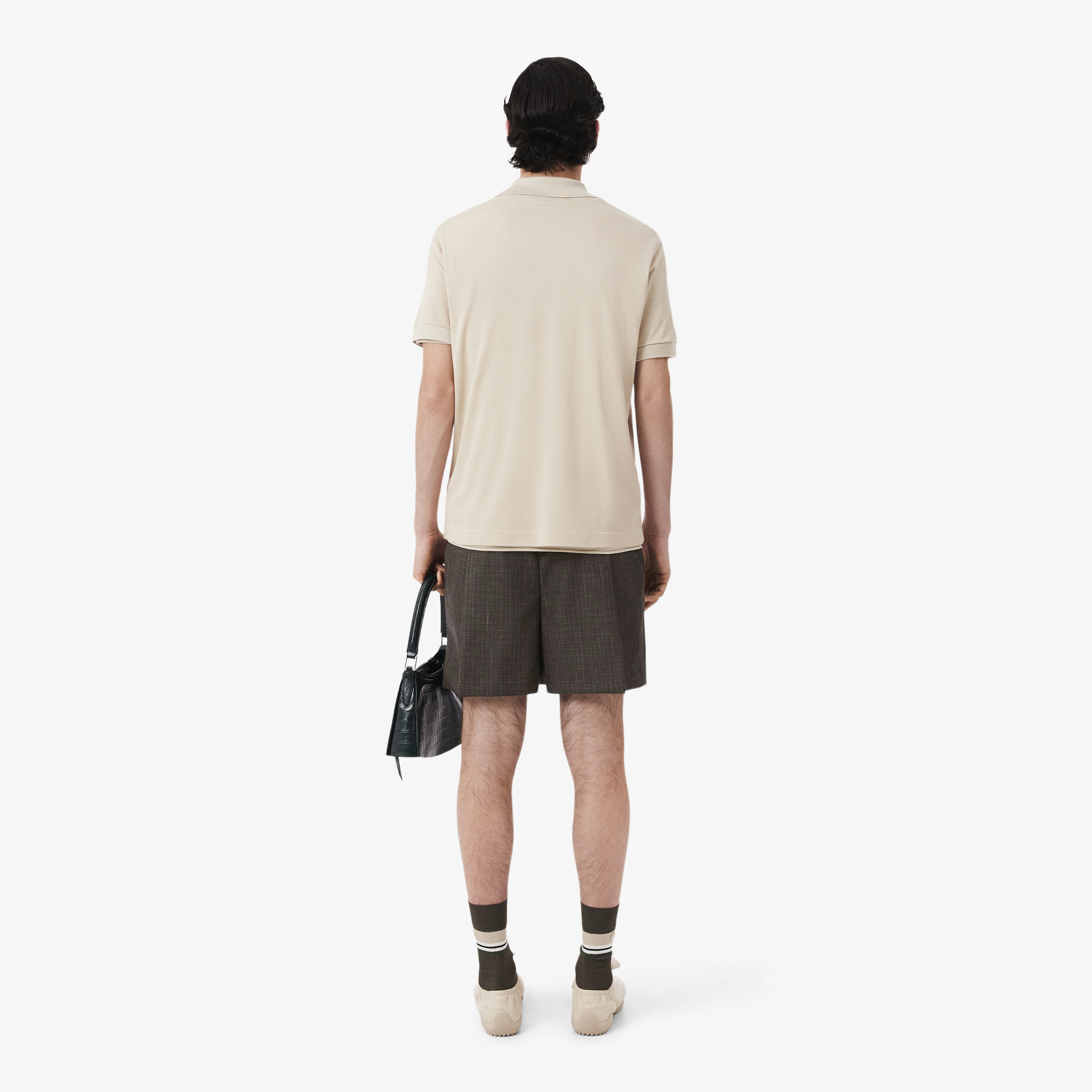 Lacoste SS26 RUNWAY Erkek Yün Kahverengi Bermuda Şort görsel 3